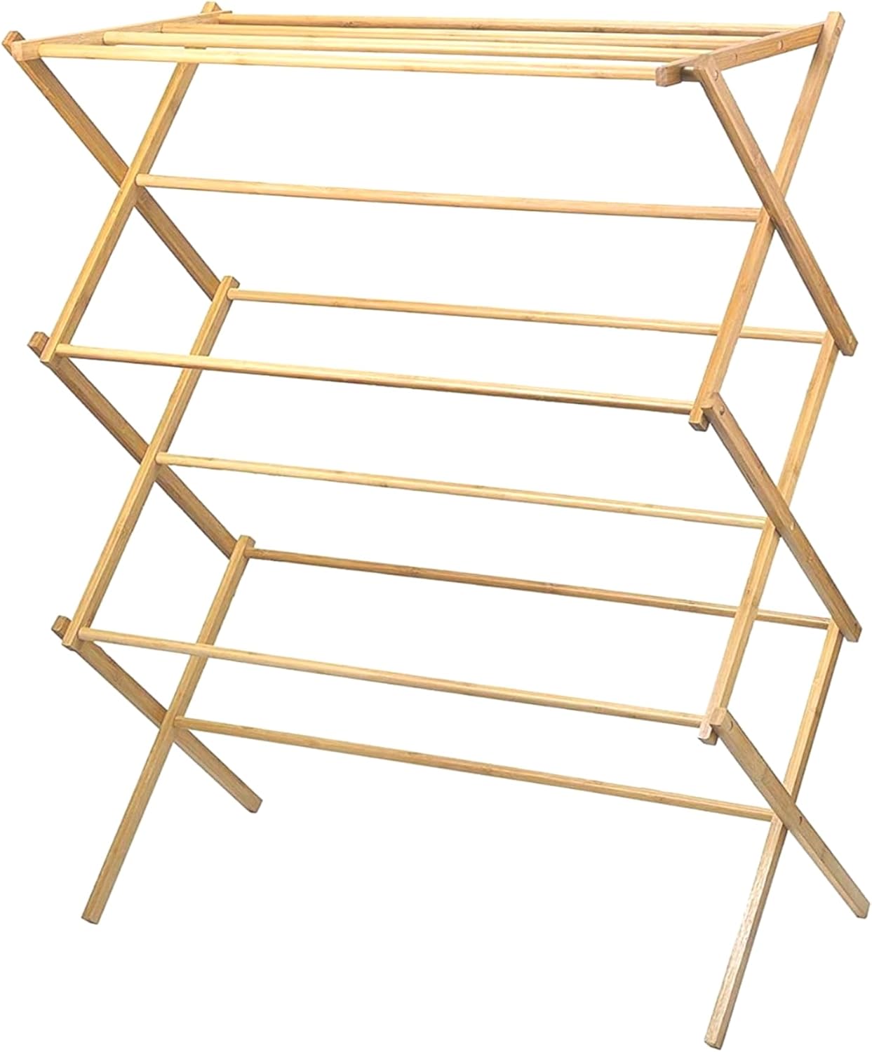 Home-it Wooden Clothes Drying Rack for Laundry - Collapsible Folding Bamboo Laun...