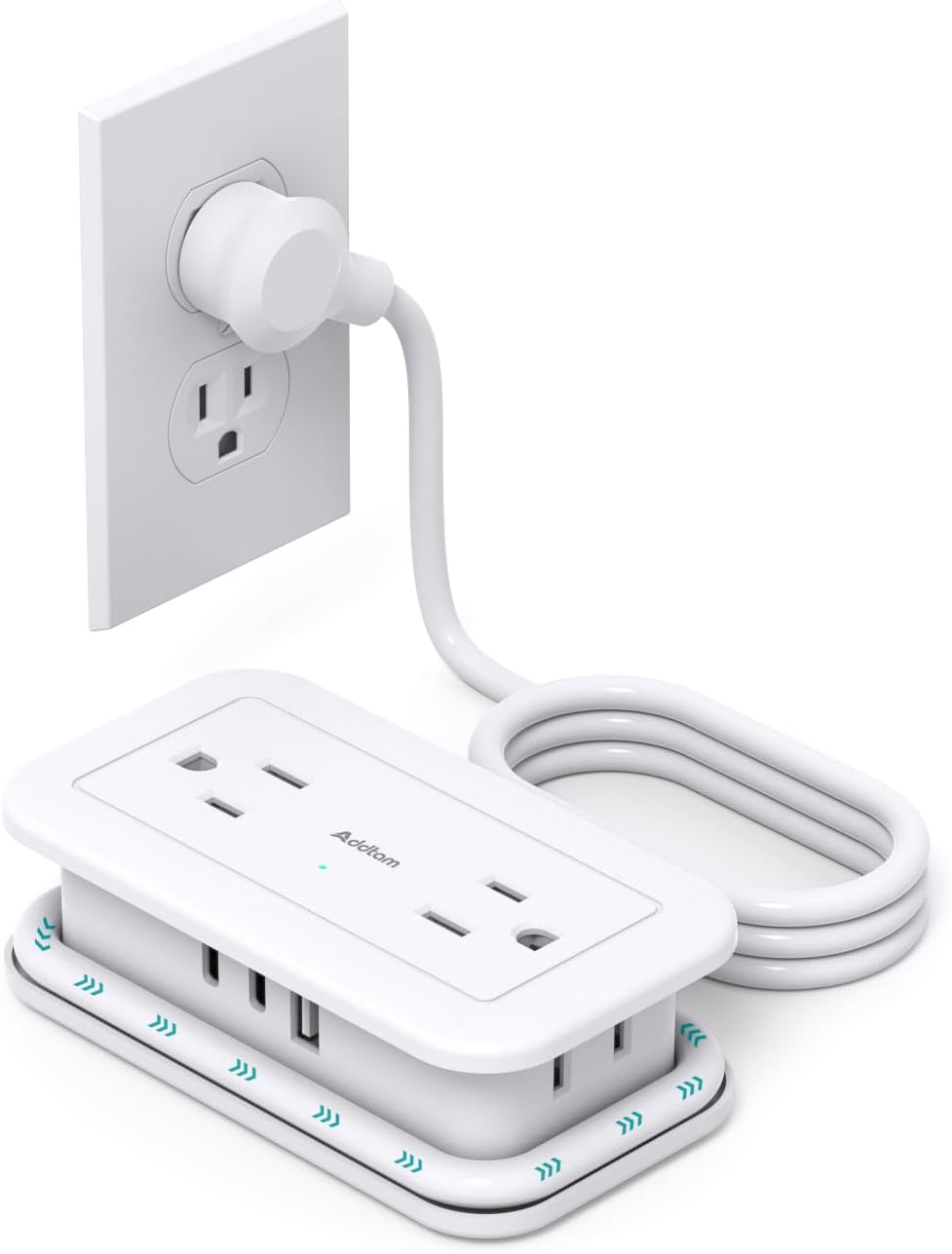 Travel Power Strip with USB Ports, Addtam 4 Outlets 3 USB(2 USB C) with 4FT Wrap...