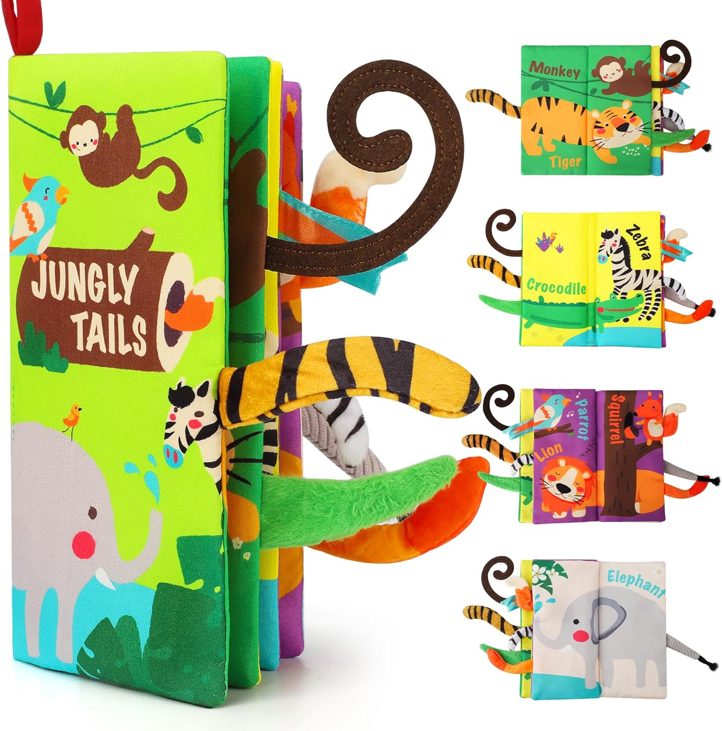 beiens Baby Books Baby Toys, Sensory Books Toys Touch and Feel Crinkle Cloth Boo...