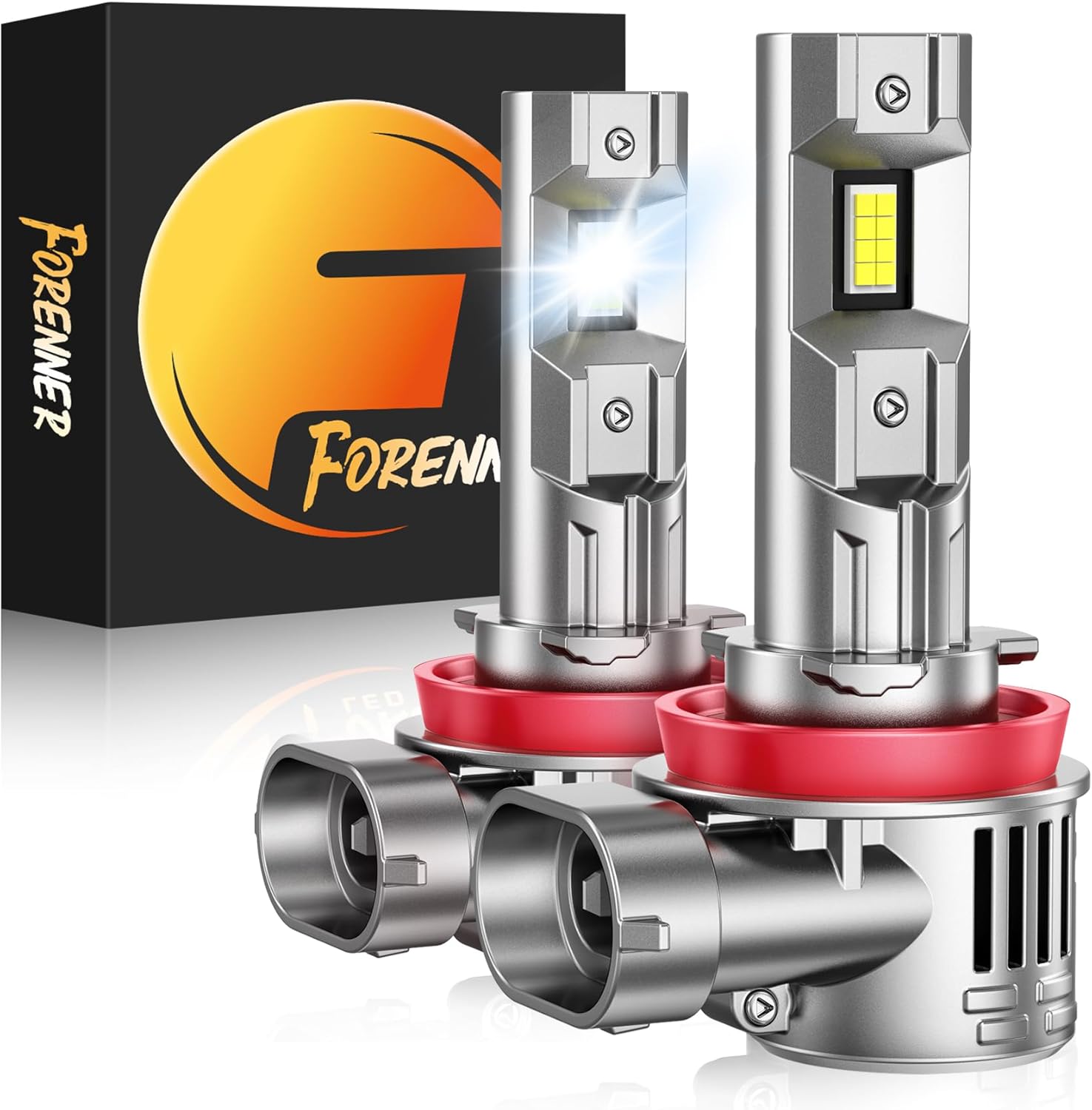 forenner Fahren Upgraded H11/H9/H8 Bulbs, 28000LM 800% Brighter, 1:1 Size, 6500K...