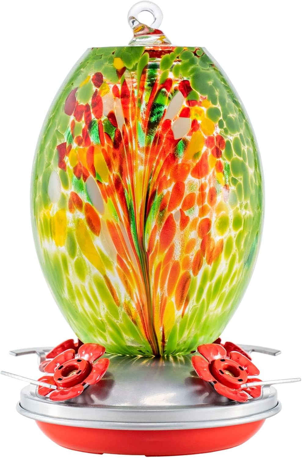 Muse Garden Glass Humming Bird Feeders for Outdoors - 27OZ Blown Glass Hummingbi...