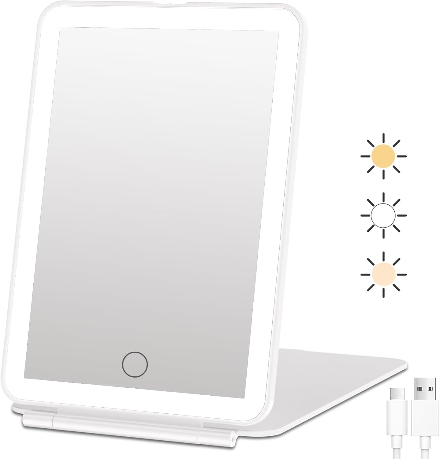 FUNTOUCH Rechargeable Travel Makeup Vanity Mirror with 72 Led Lights, Portable L...