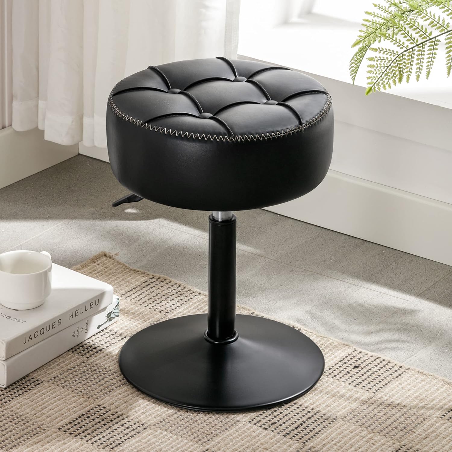 LUE BONA Adjustable Vanity Stool, 360°Swivel Vanity Chair Stool for Makeup Room,...