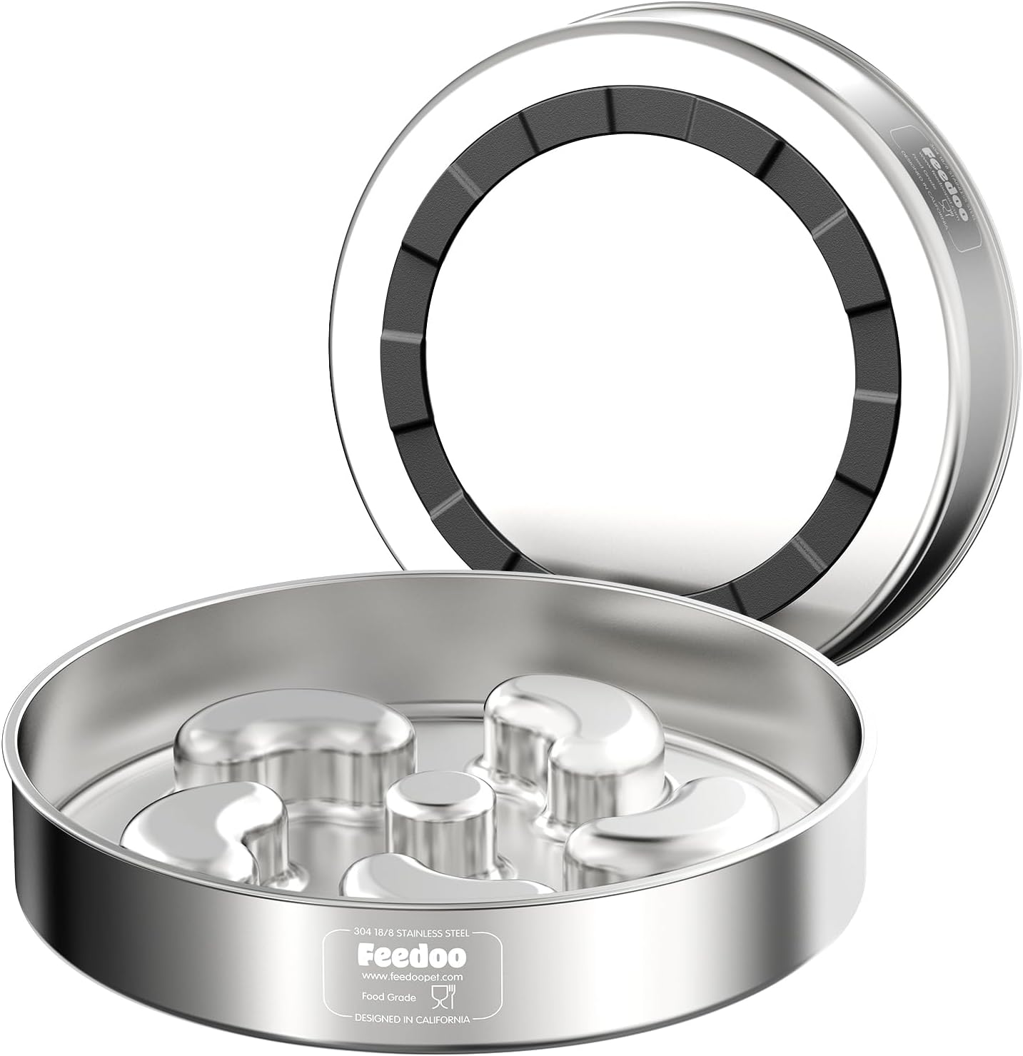 Slow Feeder Dog Bowl, Double Wall Food-Grade Stainless Steel, Heavy Duty with No...