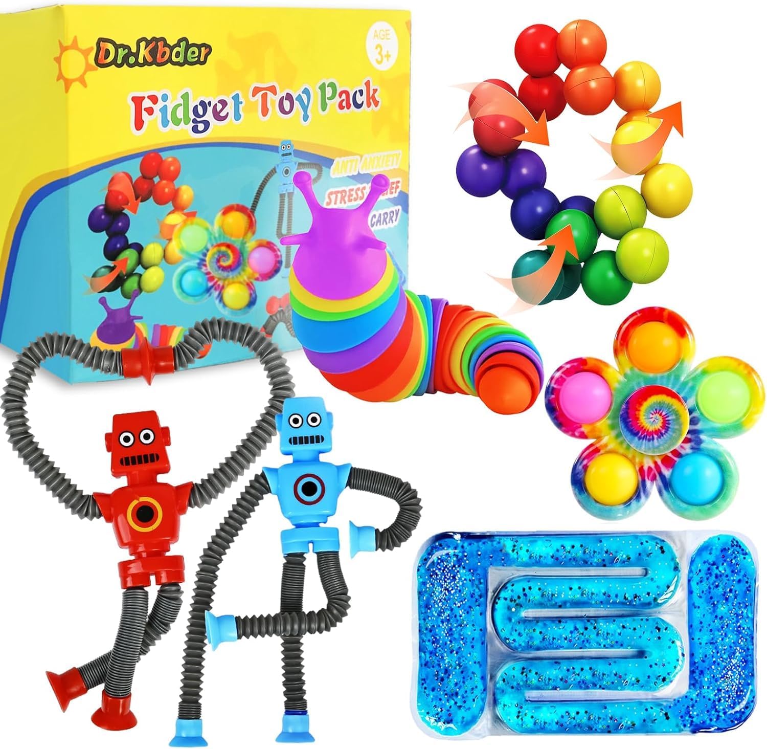 Sensory Travel Toys for Toddlers 6PC Autism Fidget Toy Pack Airplane Travel Acti...