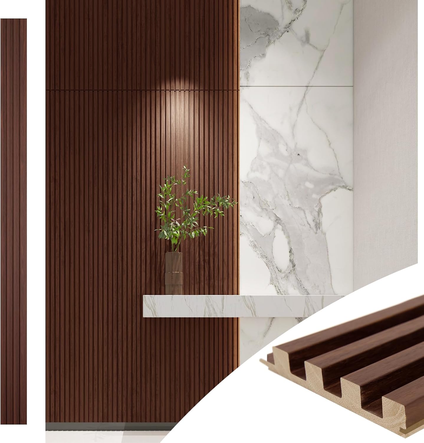 Art3d Slat Wood Wall Paneling for Interior and Ceiling Decoration - Pack of 4pcs...