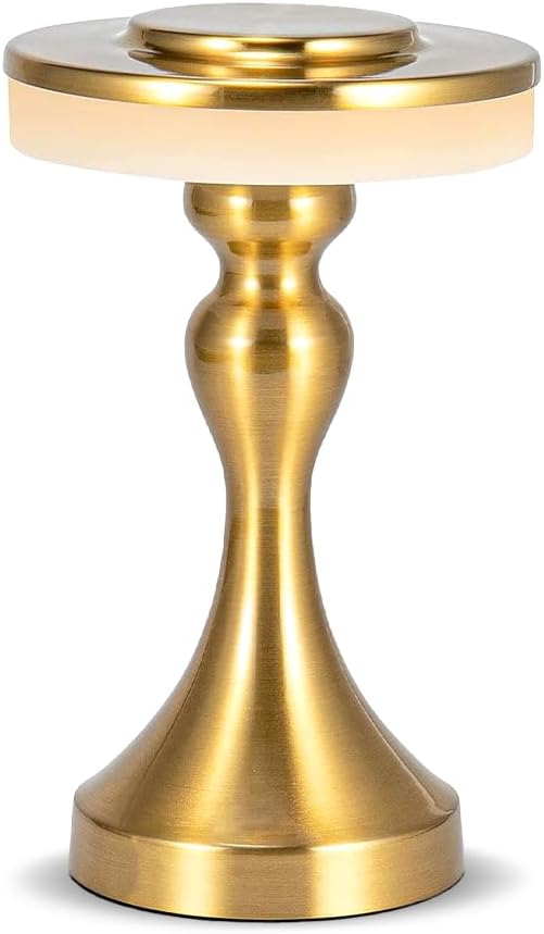 Portable Metal LED Table Lamp,Cordless Battery Table Lamp,3 Color Touch Control...