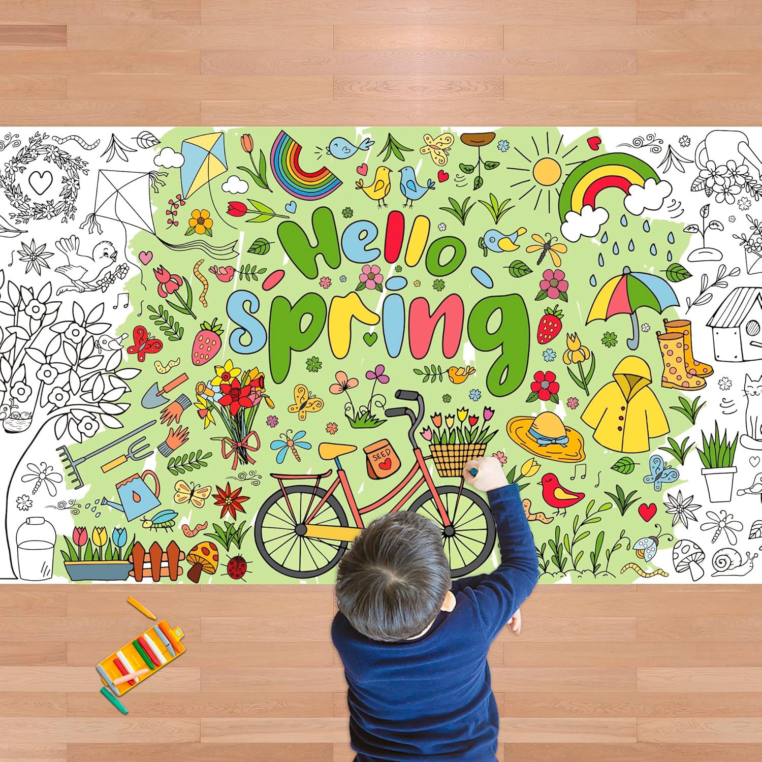 OHOME Spring Giant Coloring Poster/Tablecloth - Spring Decorations for Home-30 x...