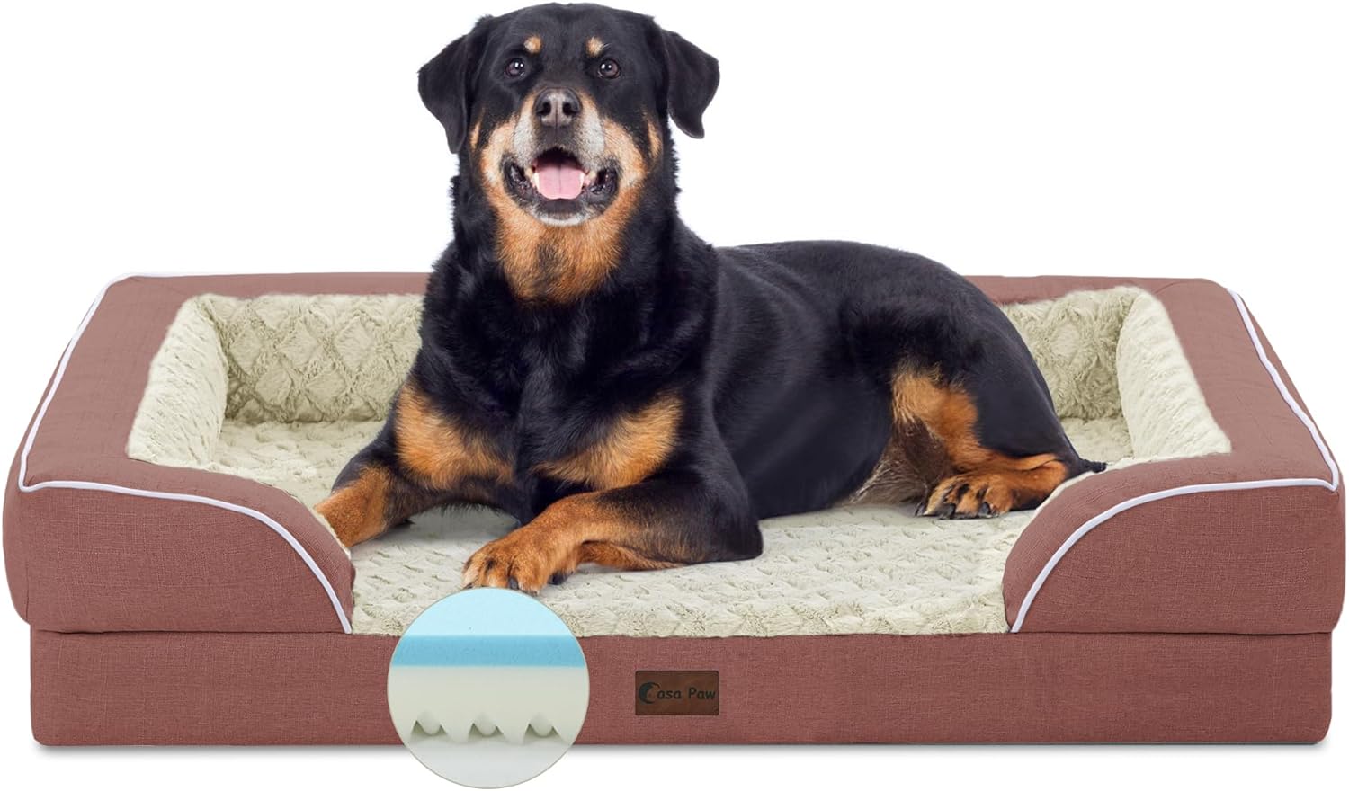 Orthopedic Waterproof Dog Bed for Extra Large Dogs, Memory Foam XL Dog Bed with...