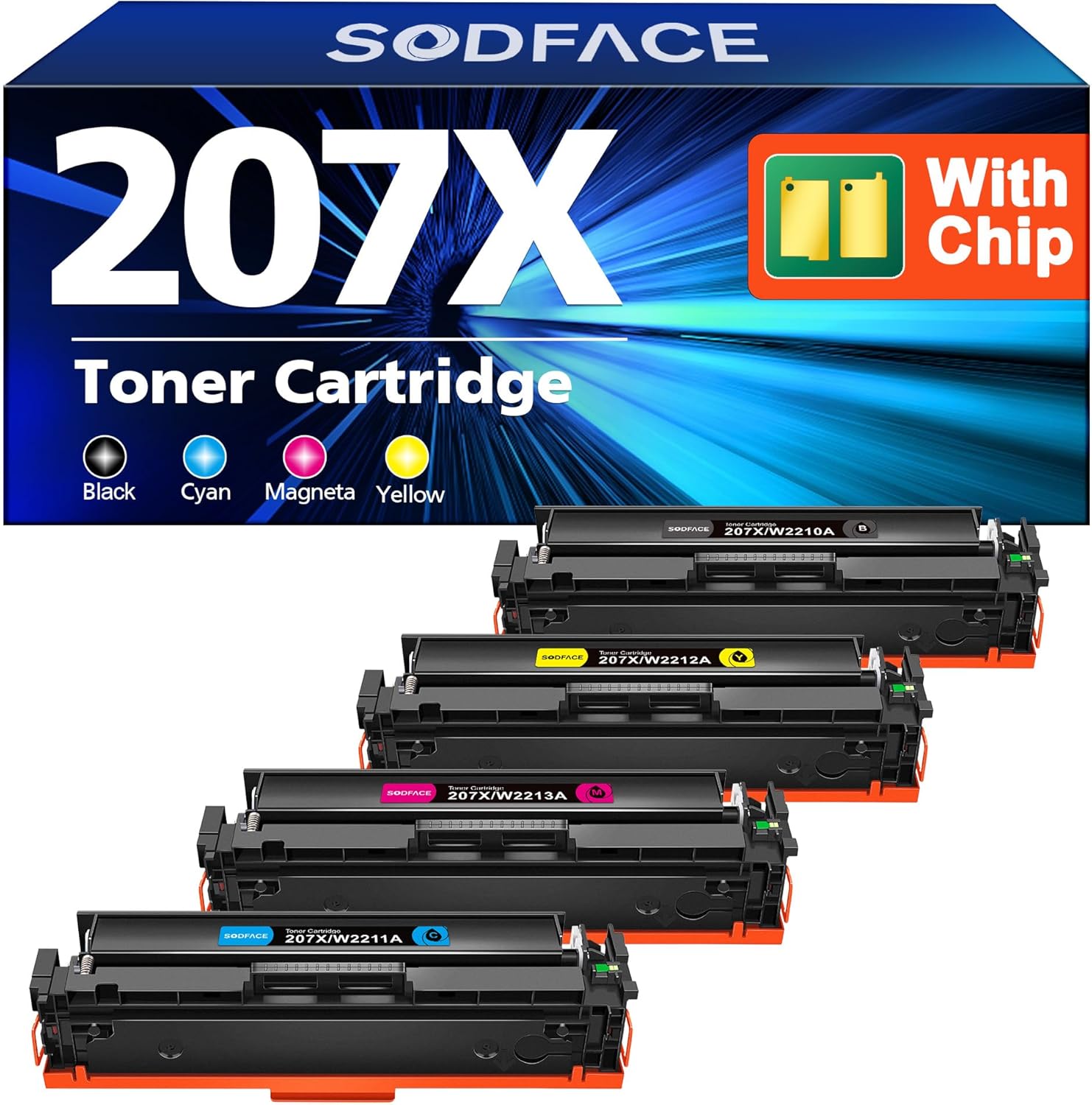 SODFACE 207X 207A Toner Cartridge Multipack for HP 207X 207A 207 Toner for HP Co...