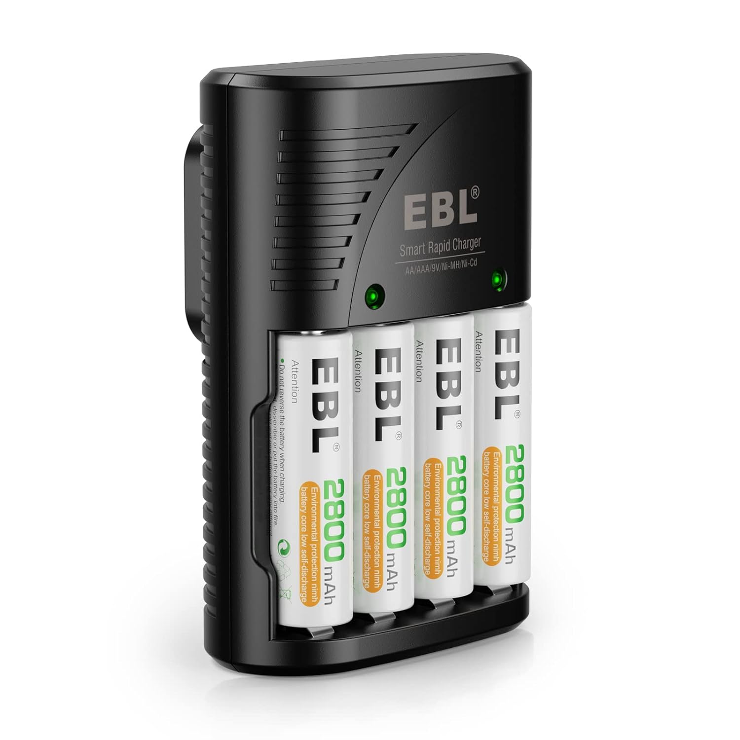 EBL Rechargeable AA Batteries 4 Pack, Precharged Double A Battery 2800mAh and AA...