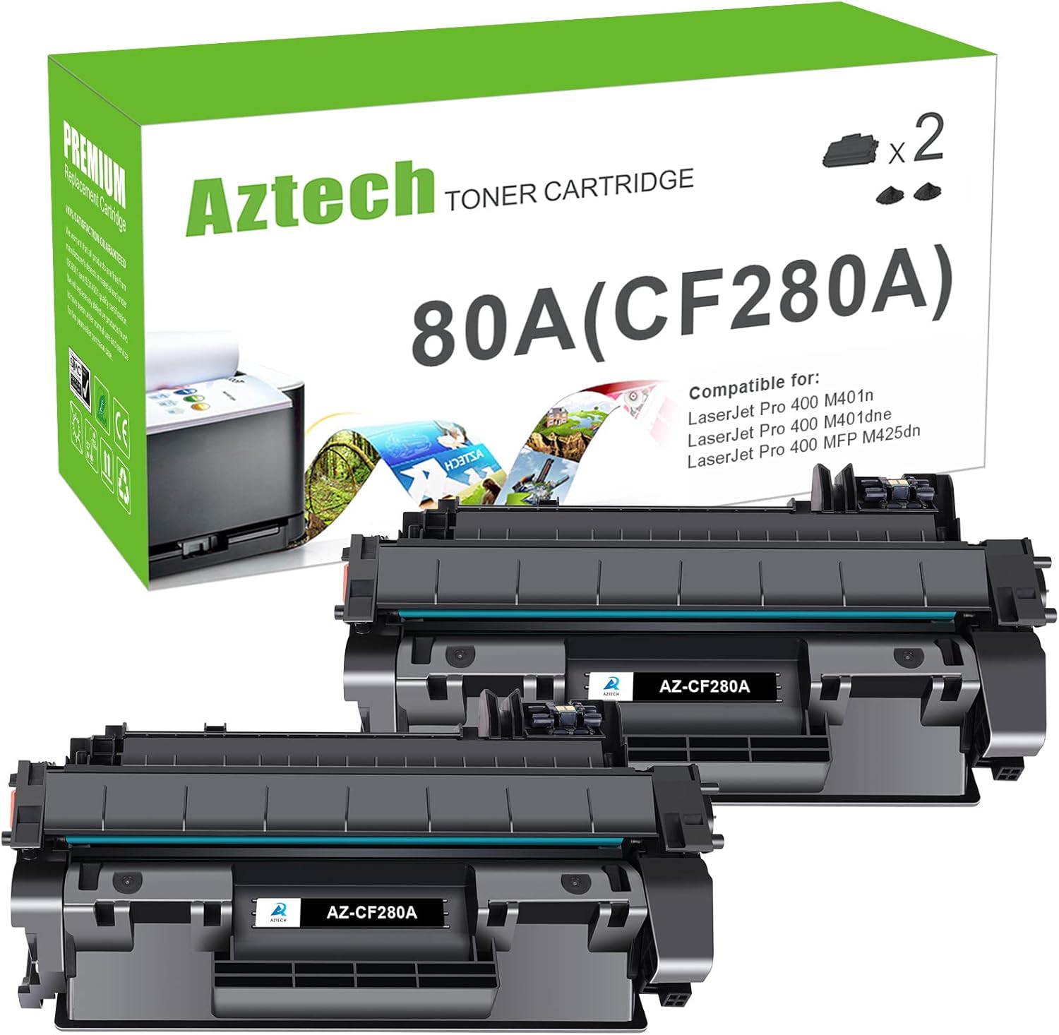 Aztech Compatible Toner Cartridge Replacement for HP 80A CF280A 80X CF280X for H...