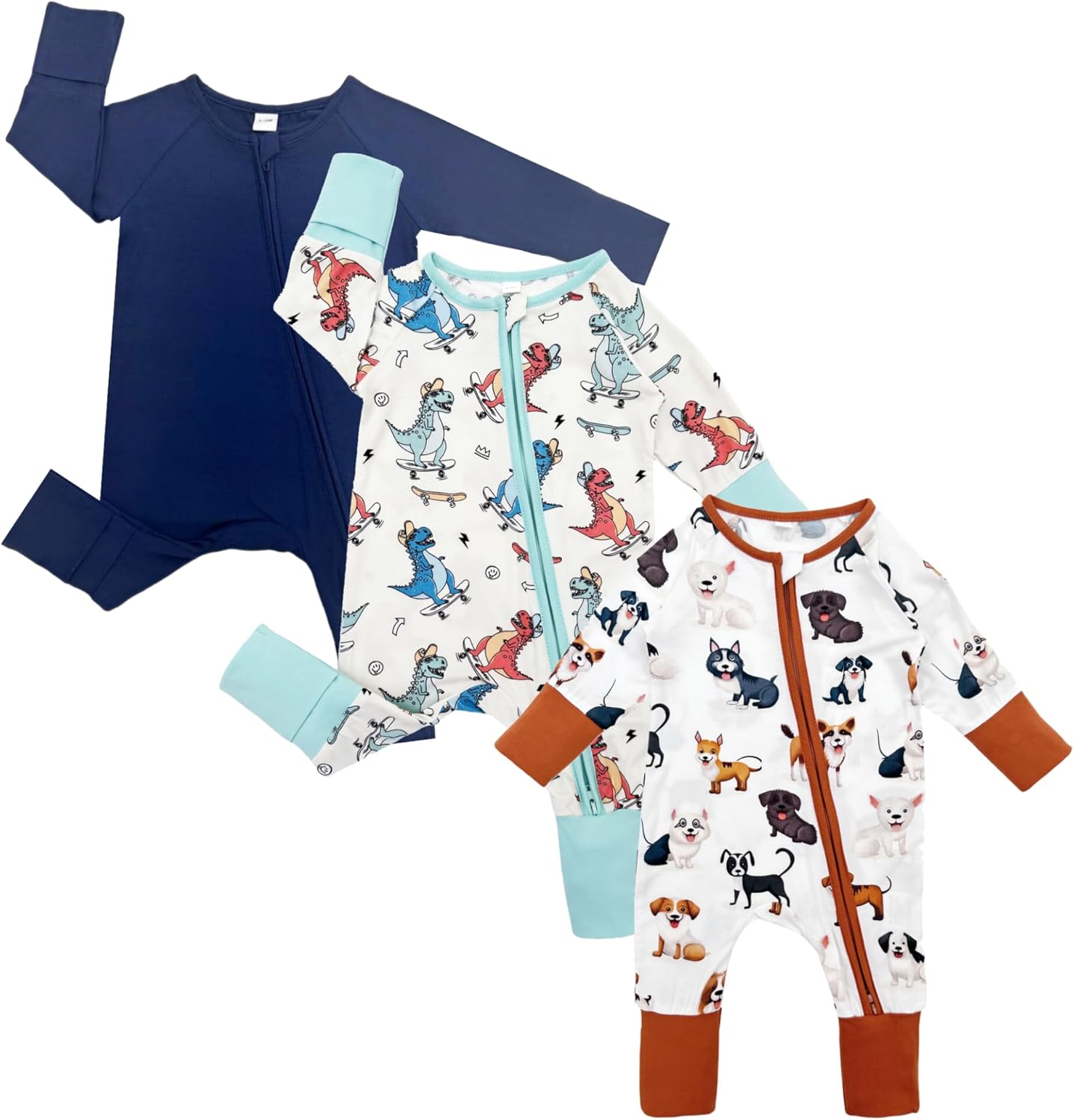 Bow Dream Bamboo Baby Boy Romper Footed Long Sleeve Footies Newborn Girl Clothes...