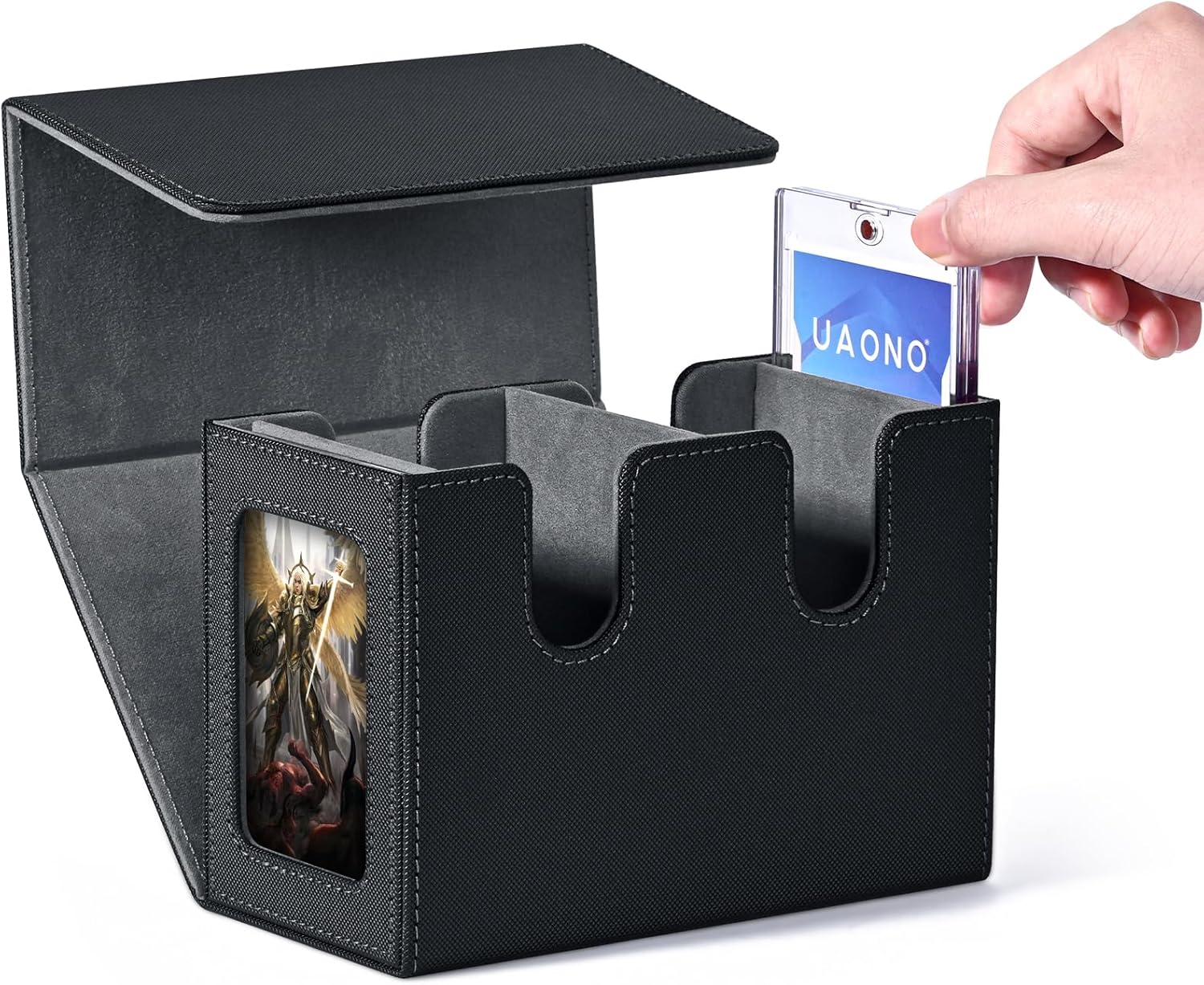 Deck Box for MTG with Dual Commander Displays, Trading Card Storage Box Holds 25...