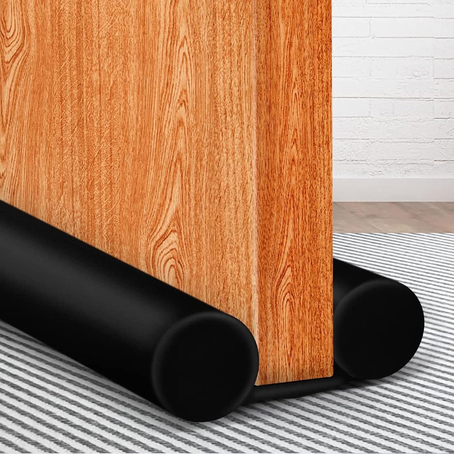 MAXTID Under Door Draft Blocker Black Door Draft Stopper 38" Noise Reducer Breez...