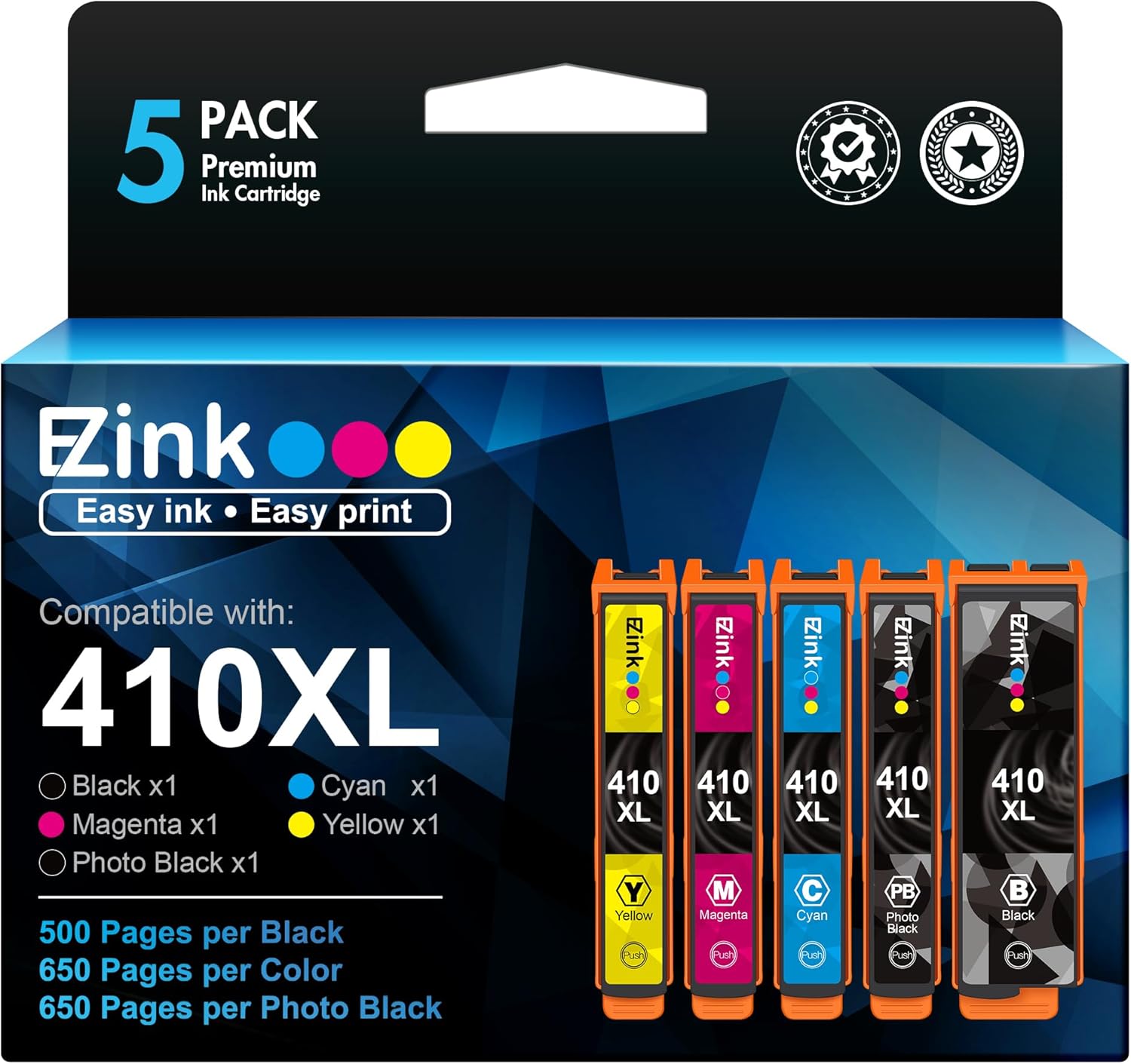 E-Z Ink Remanufactured Ink Cartridge Replacement for Epson 410XL 410 XL T410XL t...