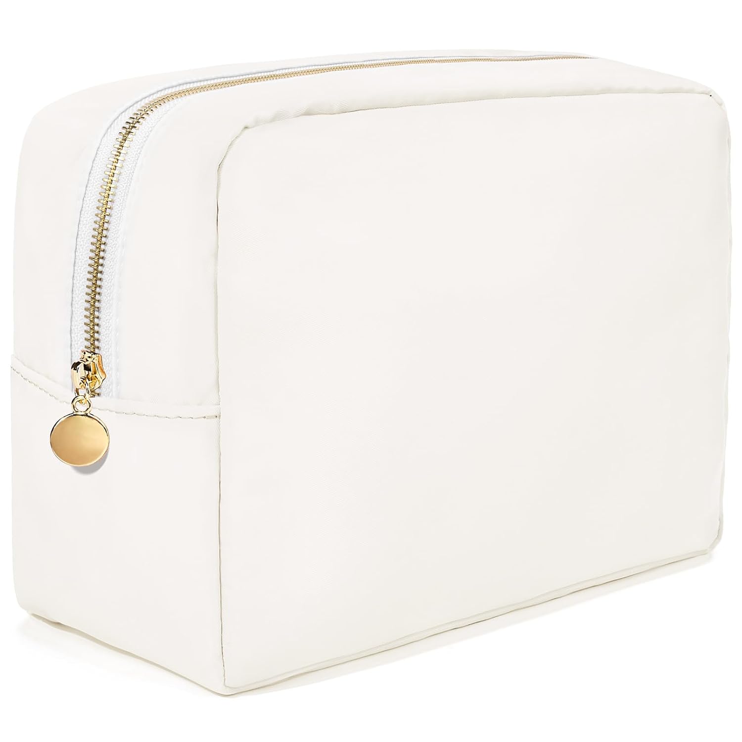 SOIDRAM Large Makeup Bag, Travel Organizer - Beige Toiletry Pouch with Zipper Po...