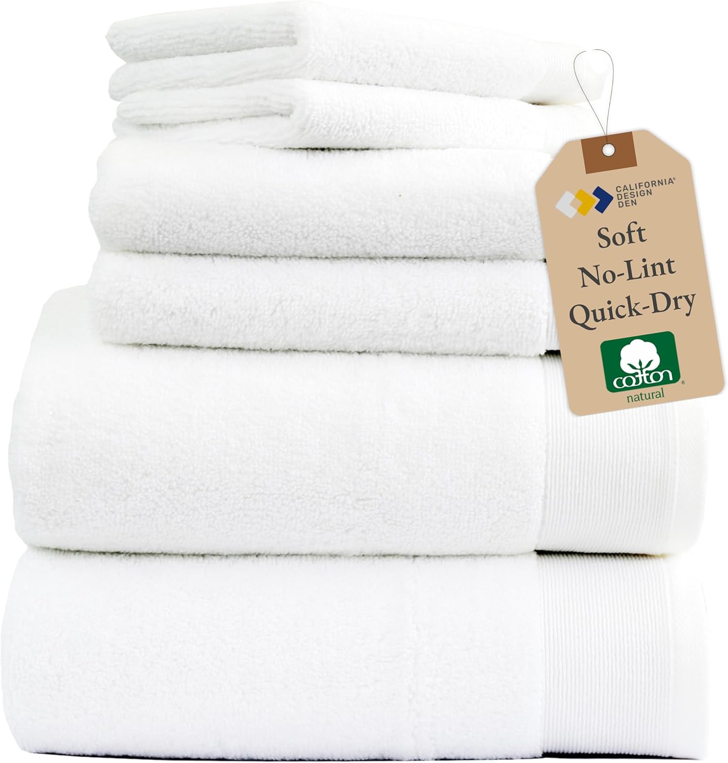 California Design Den Extra Soft & Fluffy 100% Cotton Towels - 6 Piece Towel Set...