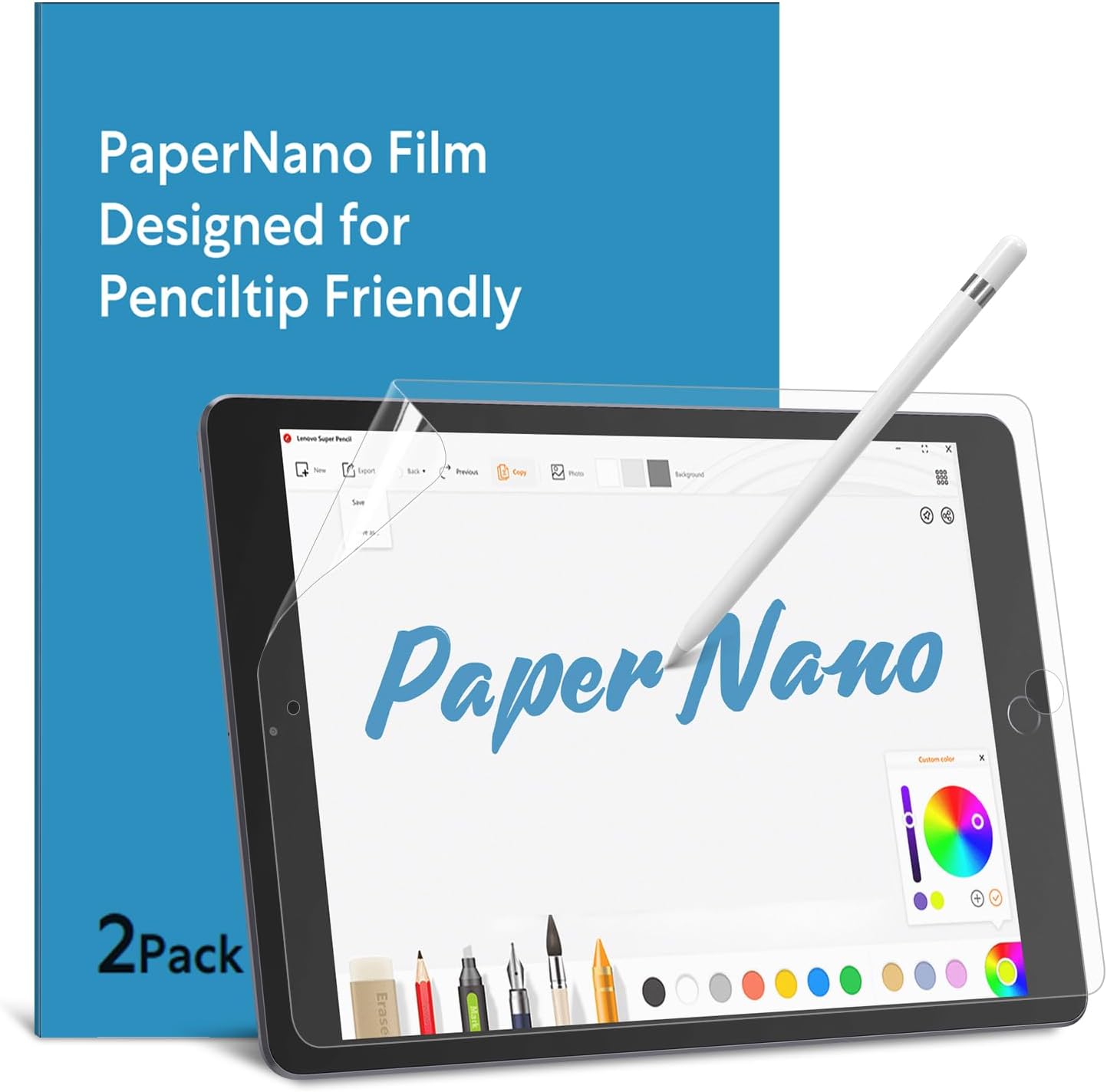 MOBDIK 2 Pack Paperfeel Screen Protector Compatible with iPad 9/8/7 (10.2 Inch,...