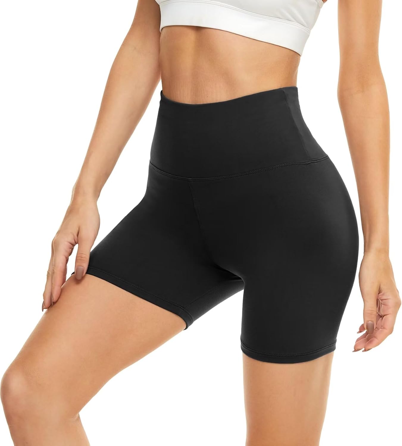 HIGHDAYS 5” Biker Shorts for Women - High Waist Tummy Control Stretch Spandex Wo...
