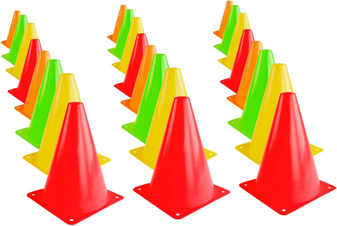 Super Z Outlet 7.5" Bright Neon Colored Orange, Yellow, Red, Green Cones Sports...