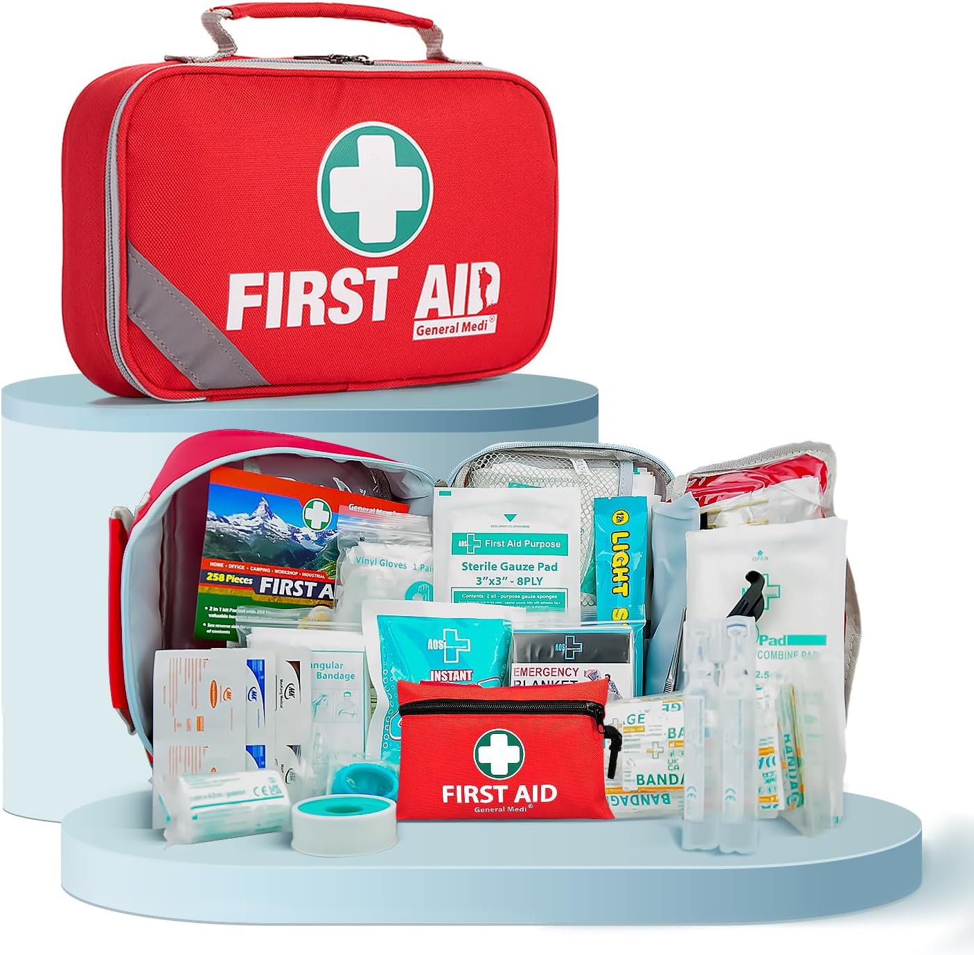 General Medi First Aid Kit (215 Piece) + Bonus 43 Piece Mini First Aid Kit - inc...