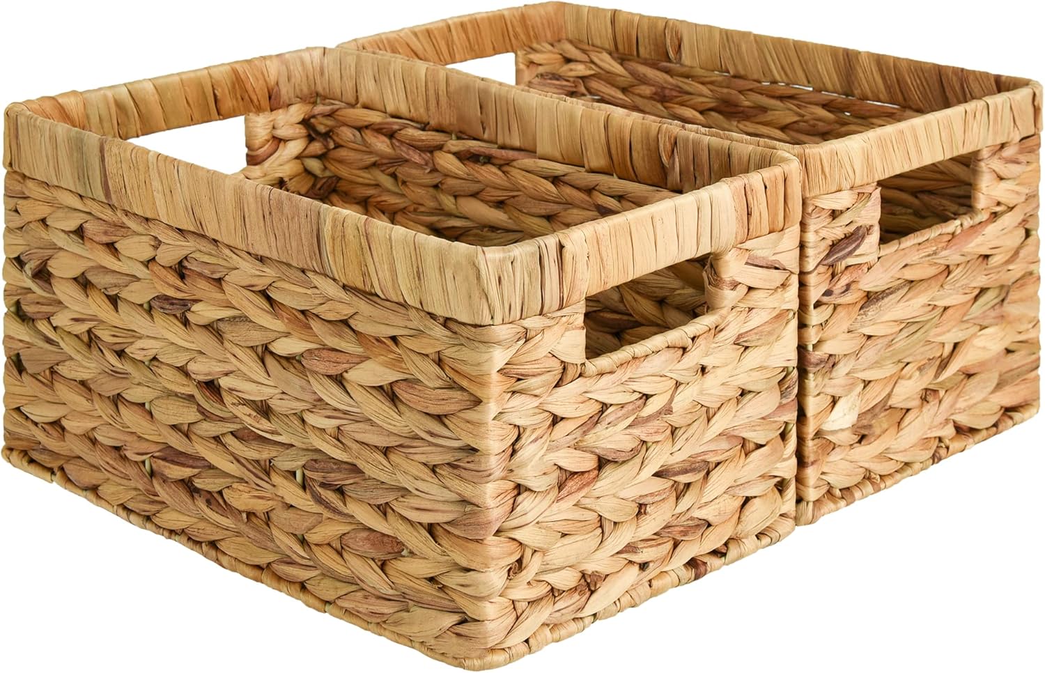 StorageWorks Wicker Basket, Baskets for Organizing, Storage Basket with Built-in...