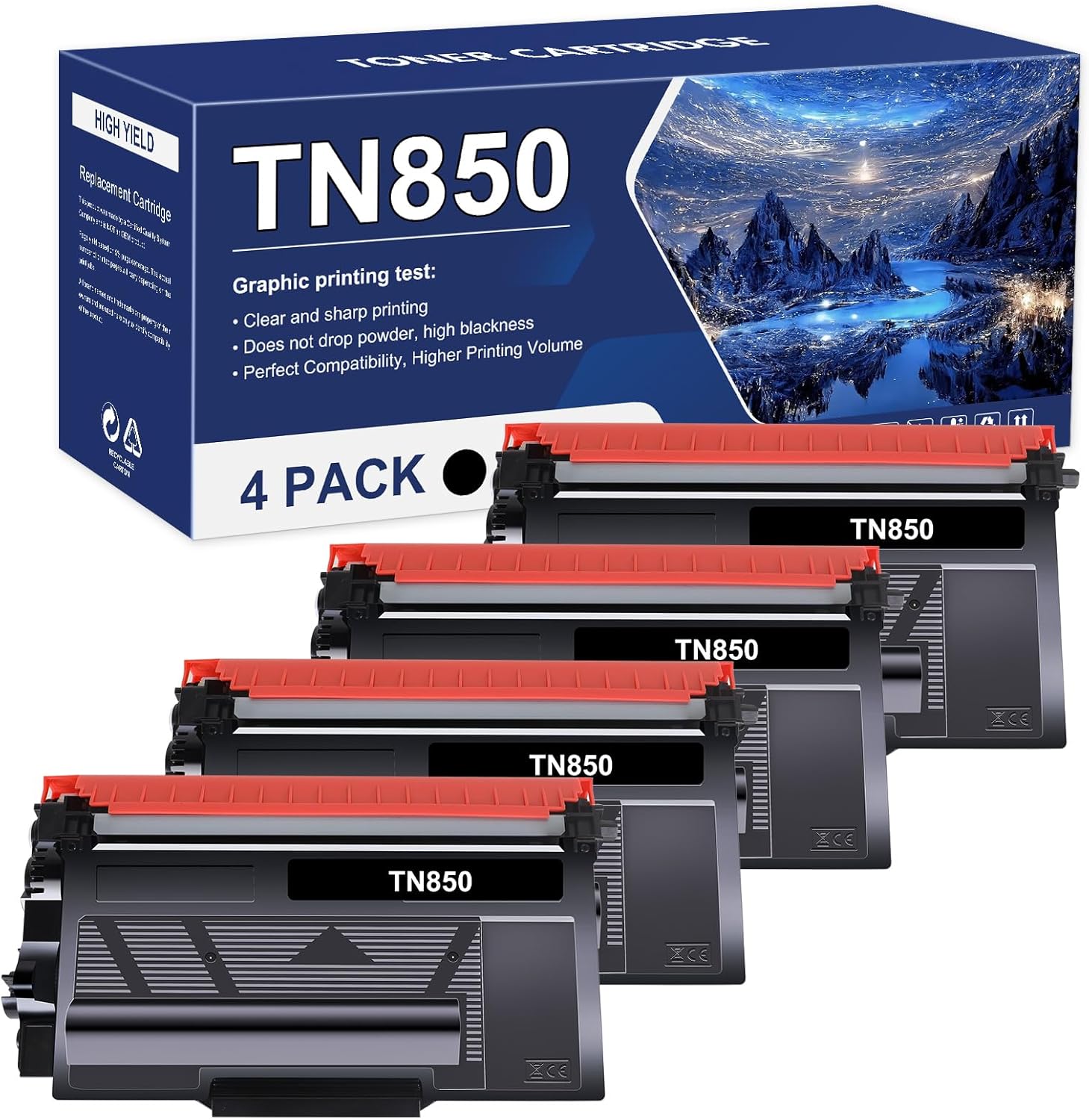 TN850 TN820 High Yield Toner Cartridge TN 850 TN-850 Replacement for Brother TN8...