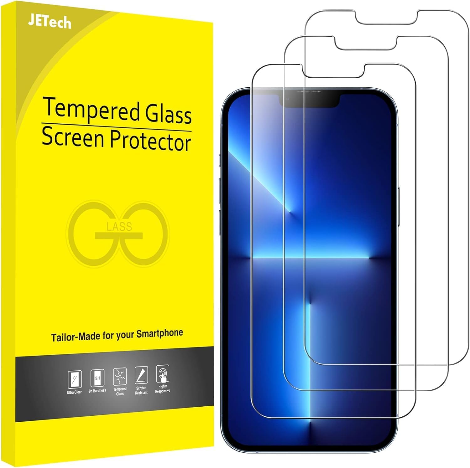 JETech Screen Protector for iPhone 16e 2025, iPhone 13/13 Pro 6.1-Inch, Tempered...