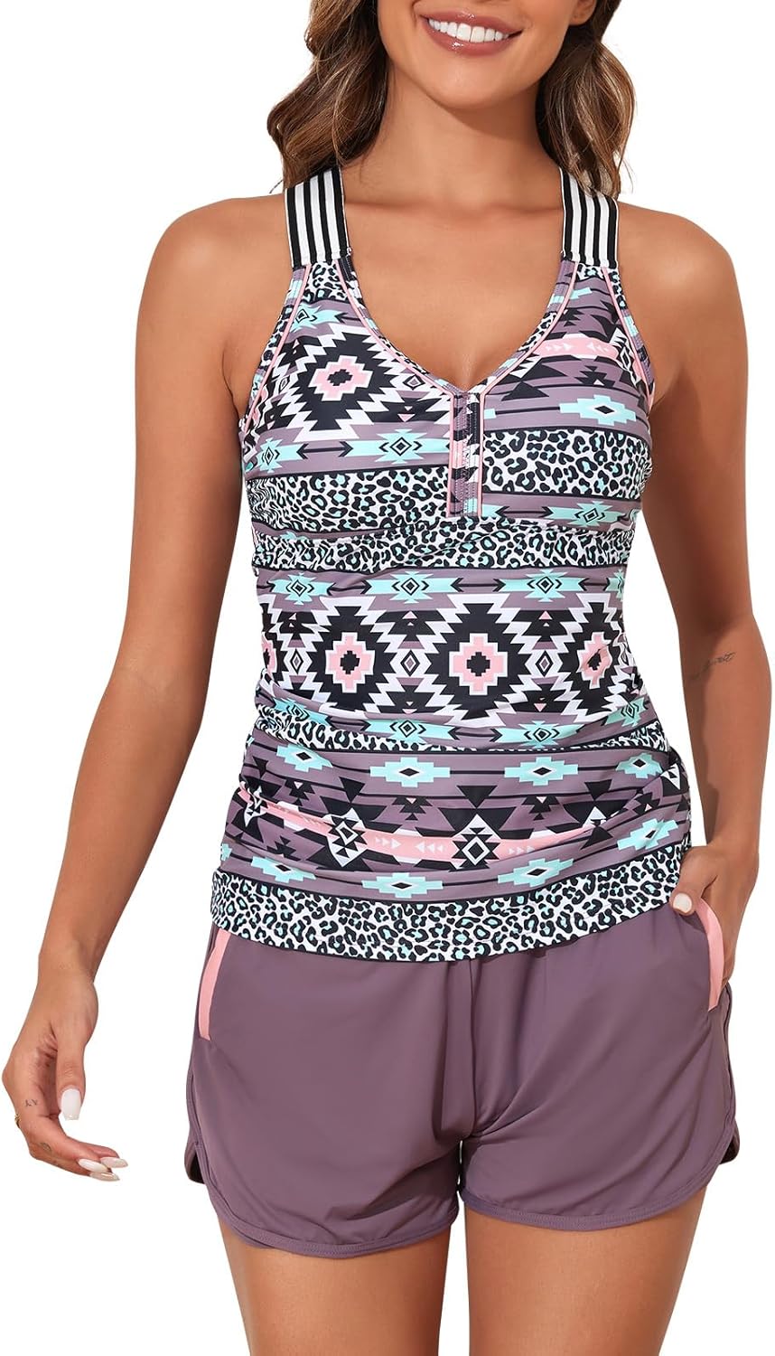 Summer Mae Modest Tankini Swimsuits for Women 2025 Two Piece Bathing Suits with...