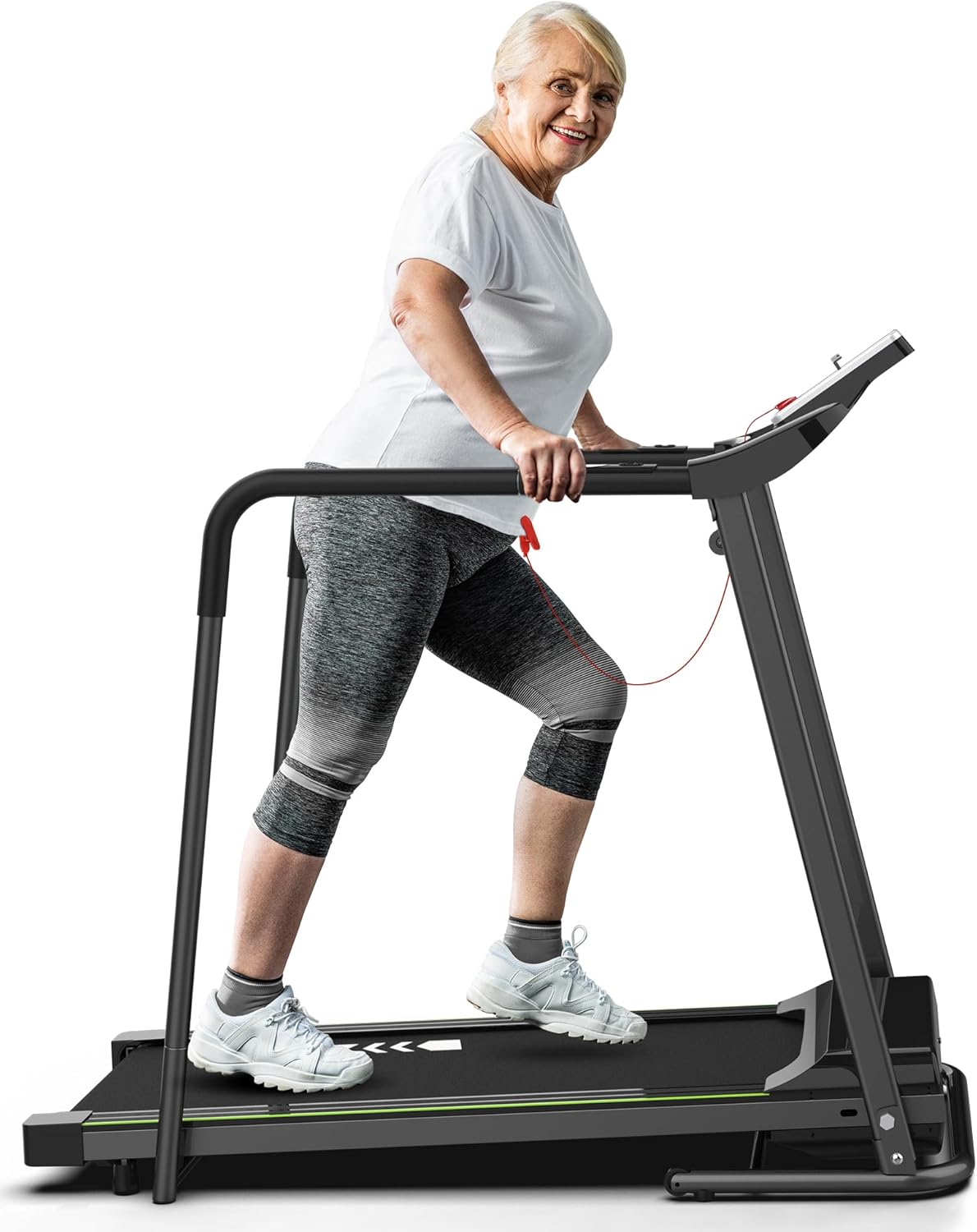 Redliro Walking Treadmill for Senior with Long Handrail, 300 lbs Capacity, Recov...