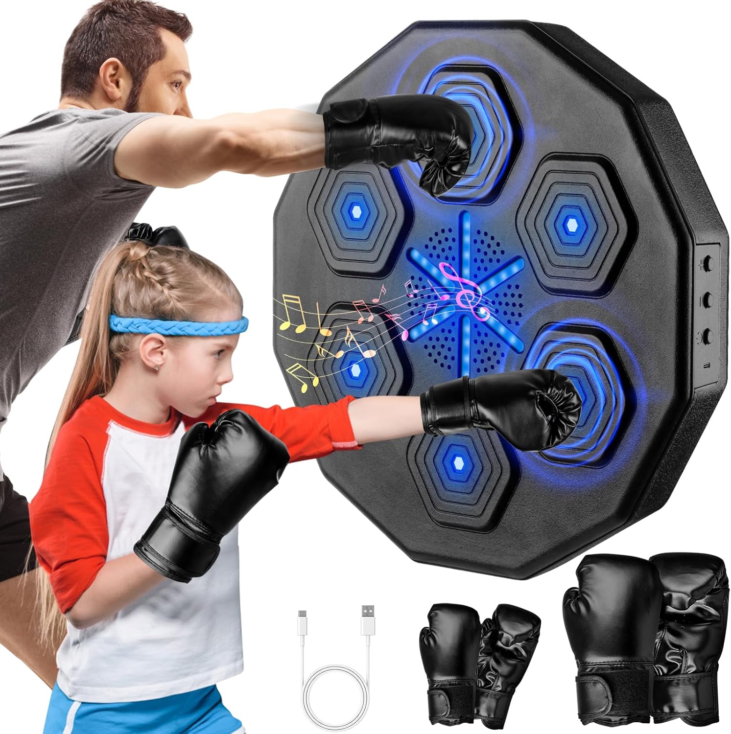 2025 New Music Boxing Machine, Upgraded 2.0 Smart Bluetooth Music Boxing Parent-...