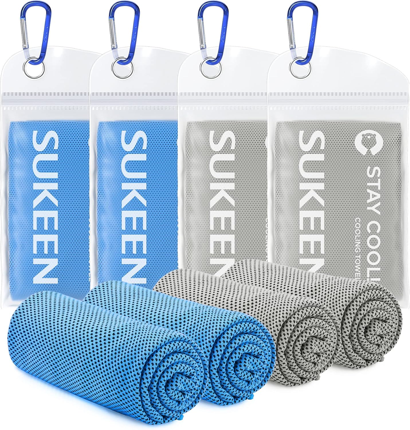 Sukeen [4 Pack] Cooling Towel (40"x12"),Ice Towel,Soft Breathable Chilly Towel,M...