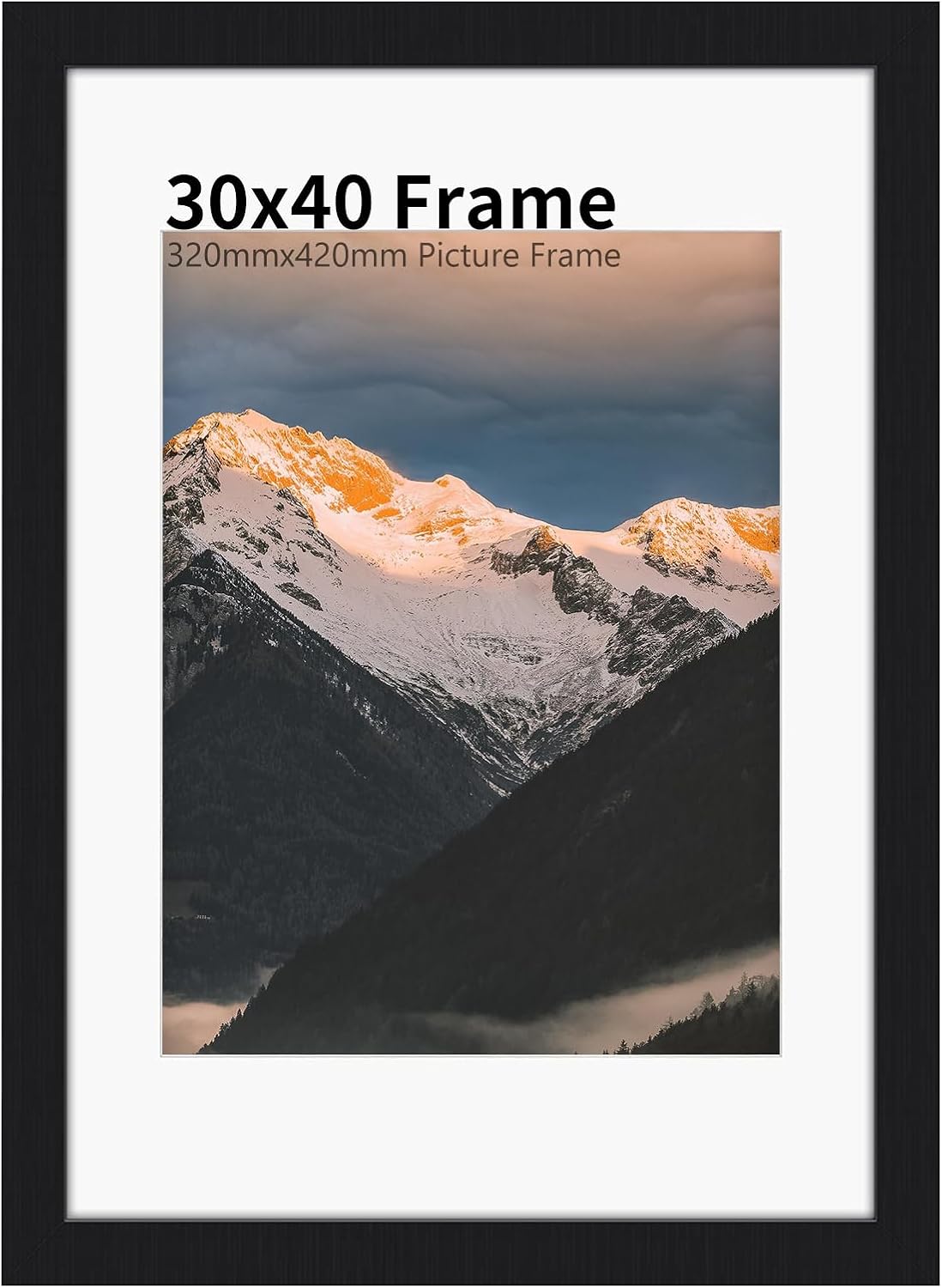 30x40 cm Frame, Photo Frames for 30x40 cm Pictures, Black Wood Photo Frames with...