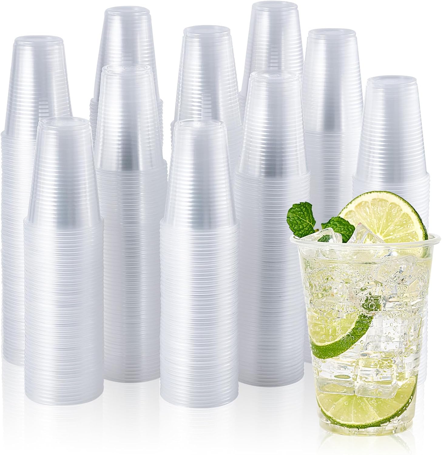 Vplus 2000 Pack 9 OZ Clear Plastic Cups, Disposable Plastic Cups, 9 Ounce Cold P...