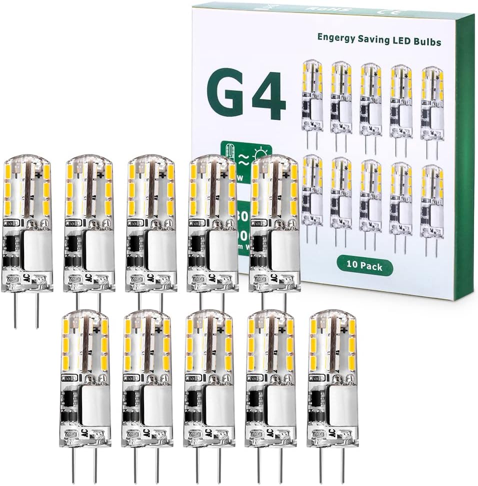 Tailcas G4 LED Bulbs, 1.5W 12V Mini Capsule Light Bulb AC/DC (20W Halogen G4 Lam...