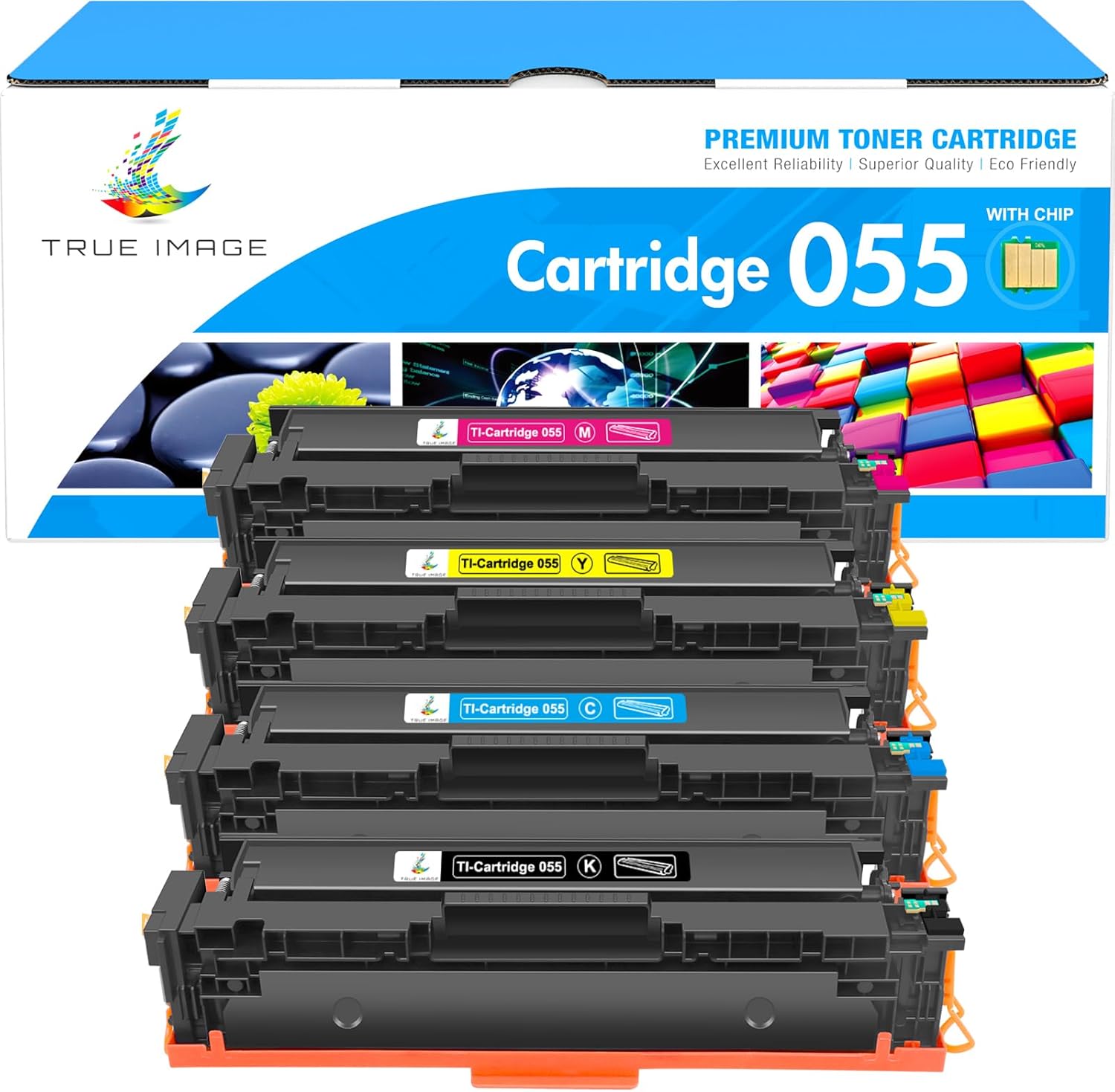 TRUE IMAGE 055 055H Toner Cartridge Set MF743Cdw MF741Cdw Compatible for Canon 0...