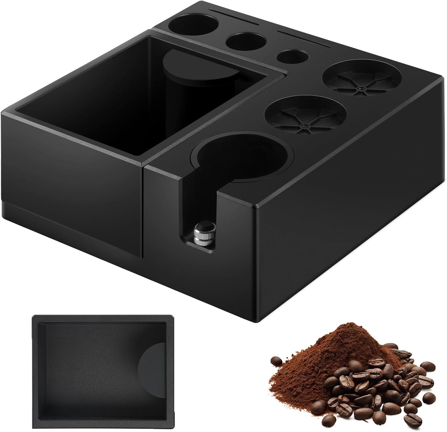 PUSEE Espresso Knock Box and Tamp Station,9 in 1 Espresso Organizer Box Fit 51,5...