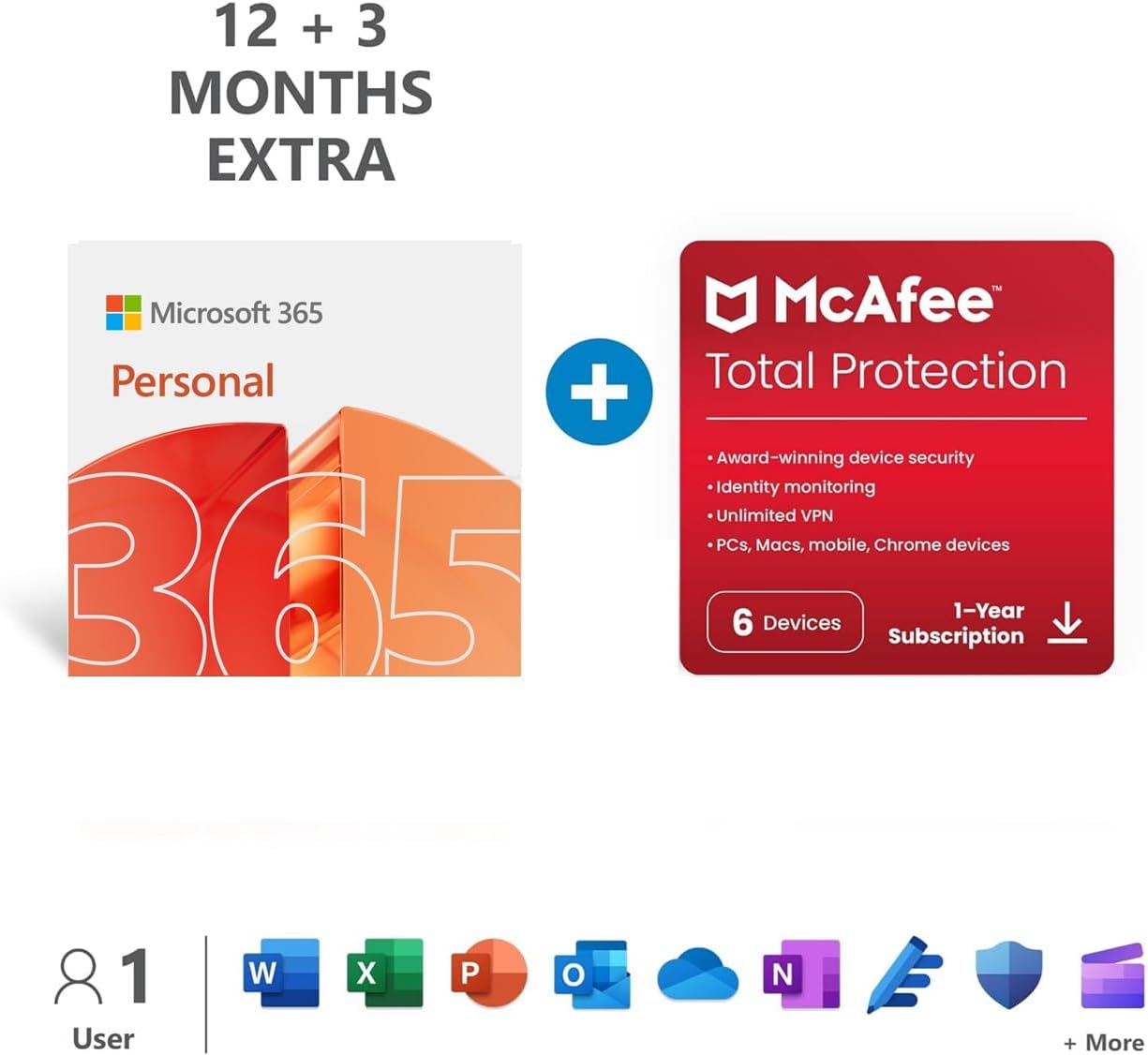 Microsoft 365 Personal | 15 month subscription | 1 person | 1TB OneDrive cloud s...