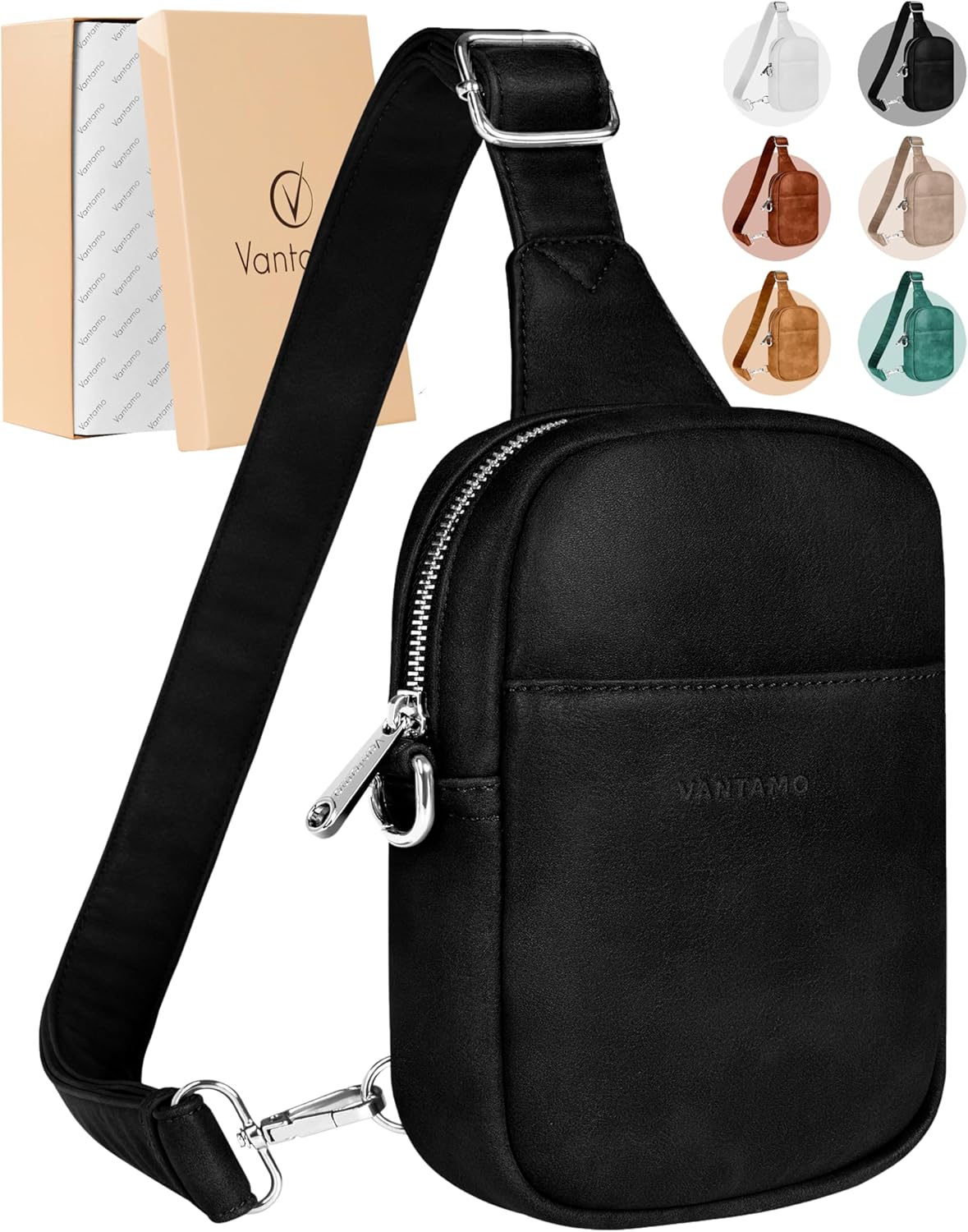 Vantamo Crossbody Bags for Women: RFID Blocking Vegan Leather Sling Bag with Ant...