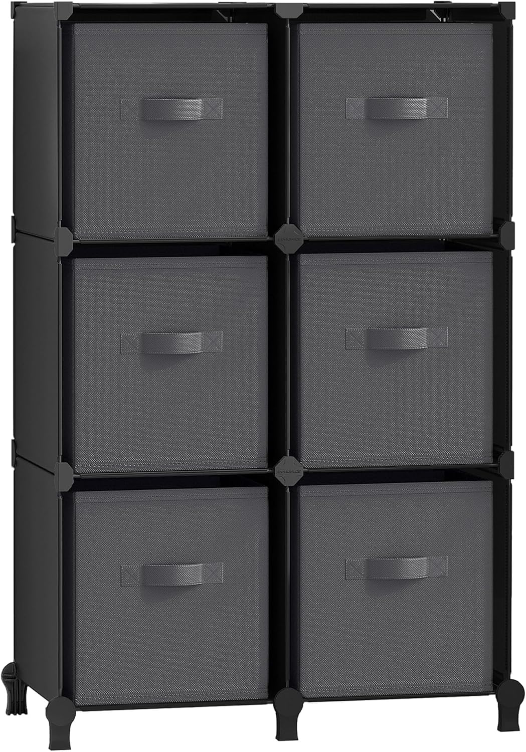 SONGMICS Cube Storage Unit with Storage Boxes, 6-Cube Clothes Storage Unit, 6 No...