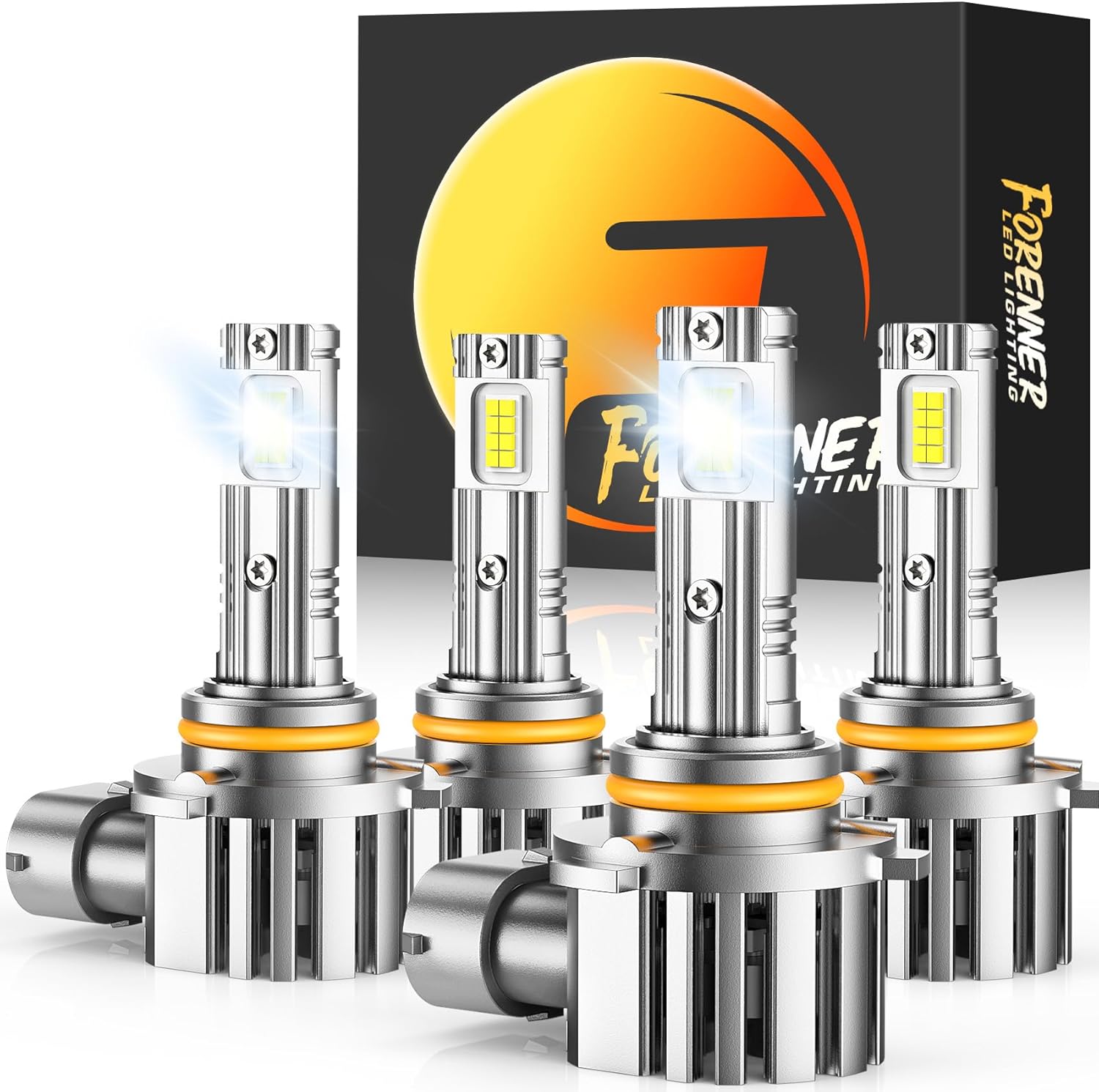 forenner 9005 9006 Light Bulbs Combo, 50000LM HB3 HB4 Fog Lights 6500K White wit...