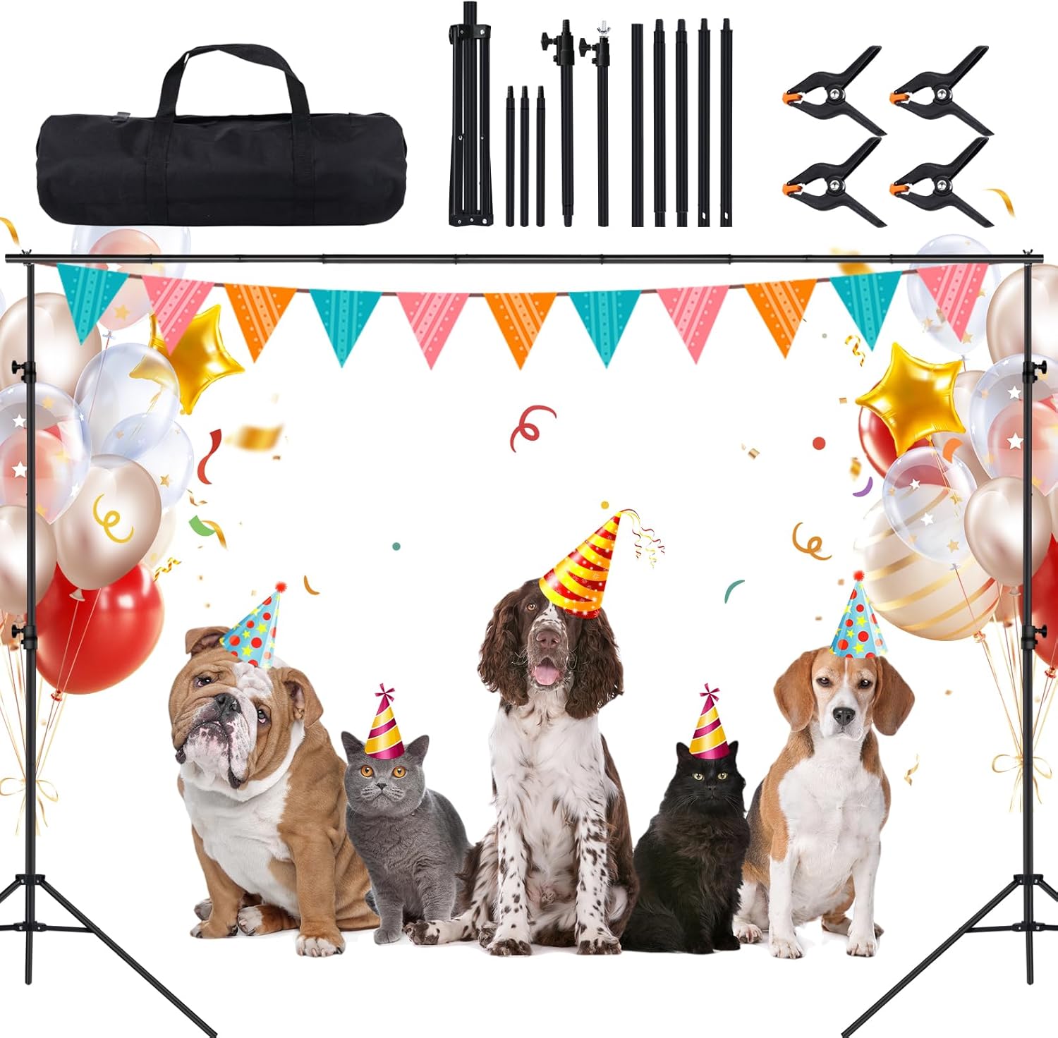 Backdrop Stand 6.6x10ft(2x3m) Adjustable Backdrop Stand Support System Kit Backg...