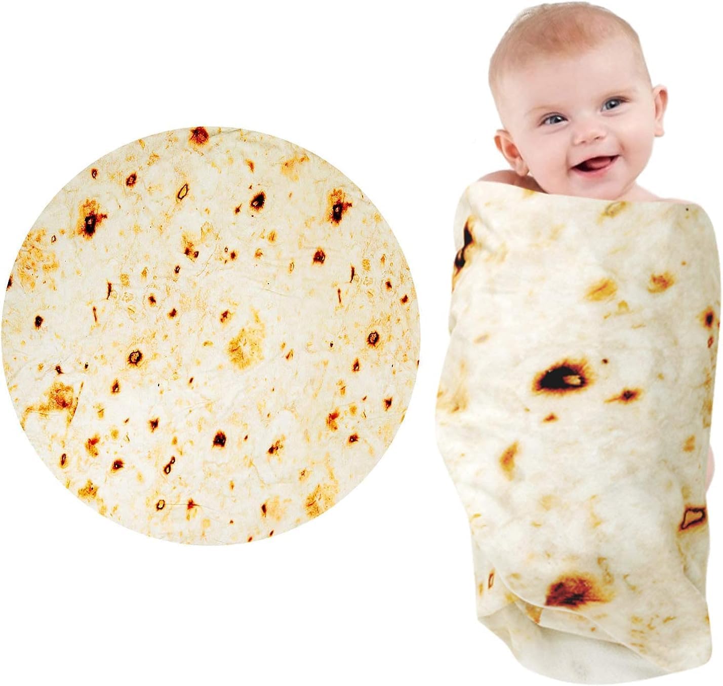 Tortilla Blanket, Baby Burritos Swaddle Blanket, Taco Blanket for Newborn Toddle...