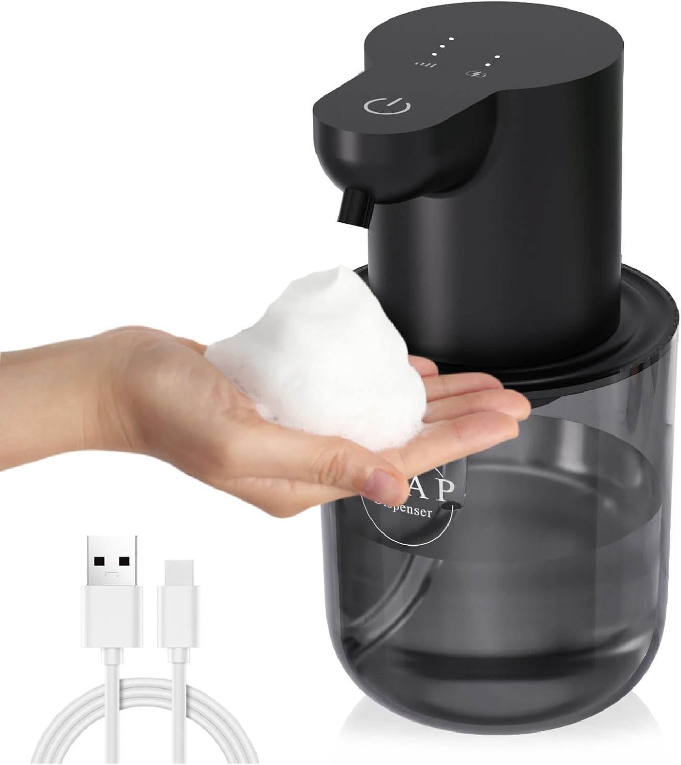 Josnown Automatic Foaming Soap Dispenser, 4-Level Adjustable Touchless Soap Disp...