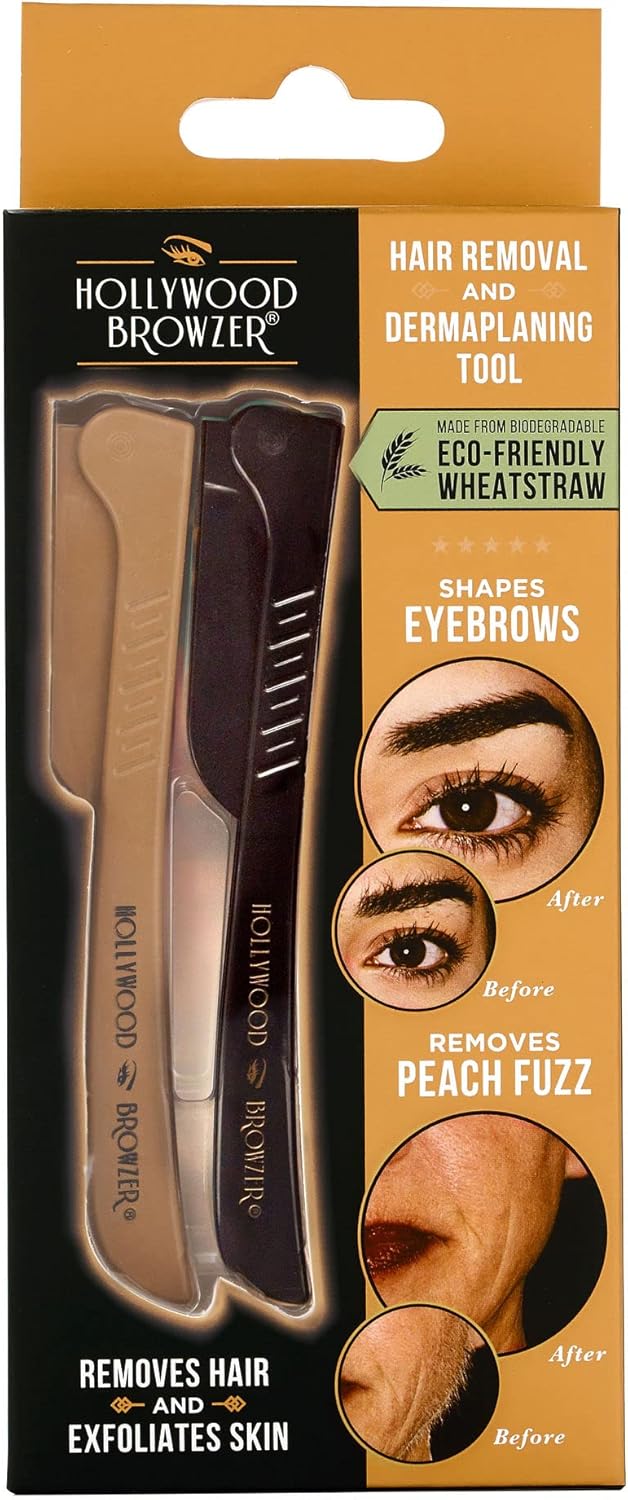 Hollywood Browzer Dermaplaning Tool for Face, Eyebrow Shaping, Removing Unwanted...