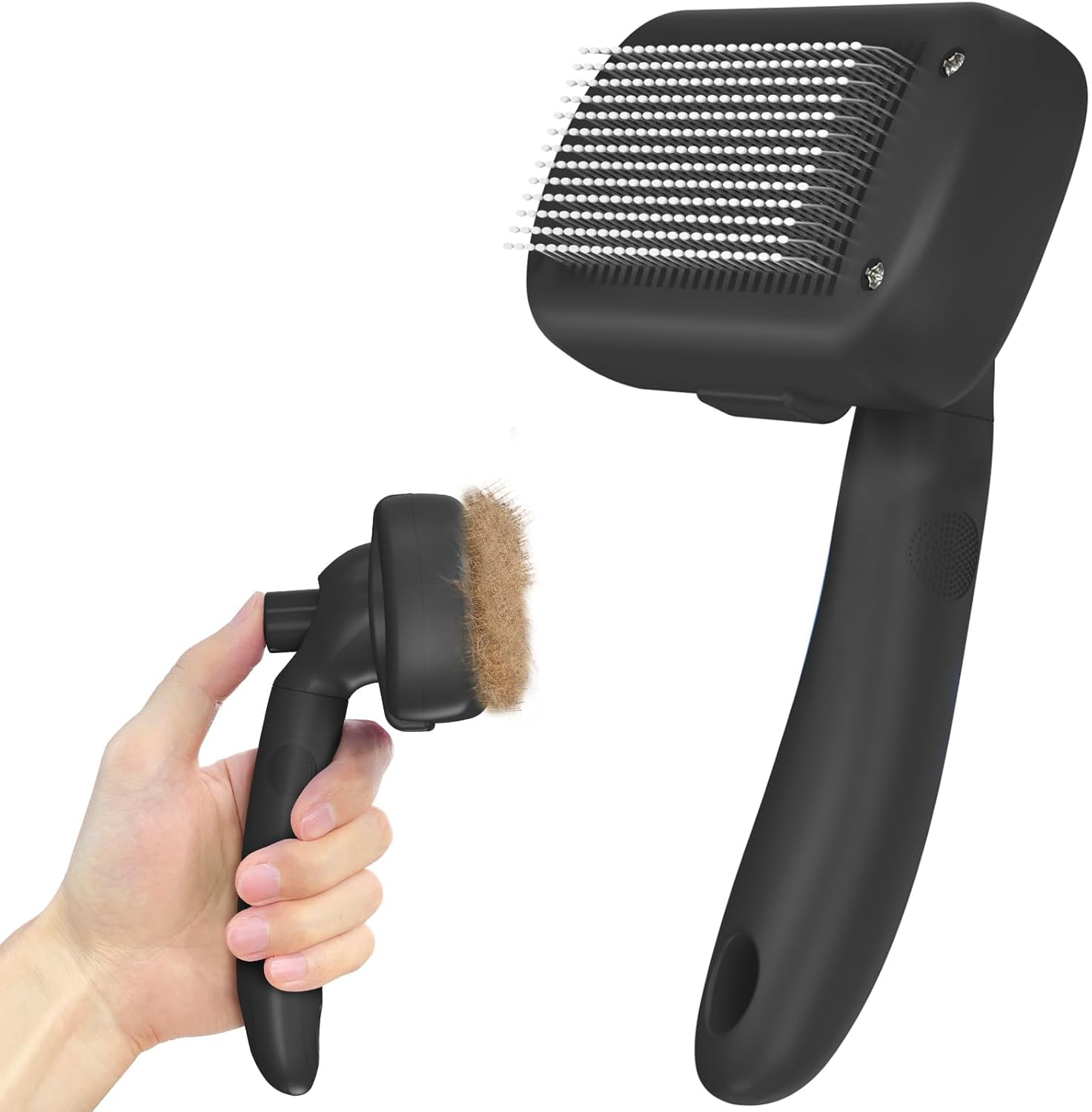 Self Cleaning Shedding Brush - Skin Friendly Grooming Tool for Dogs, Cats, and P...