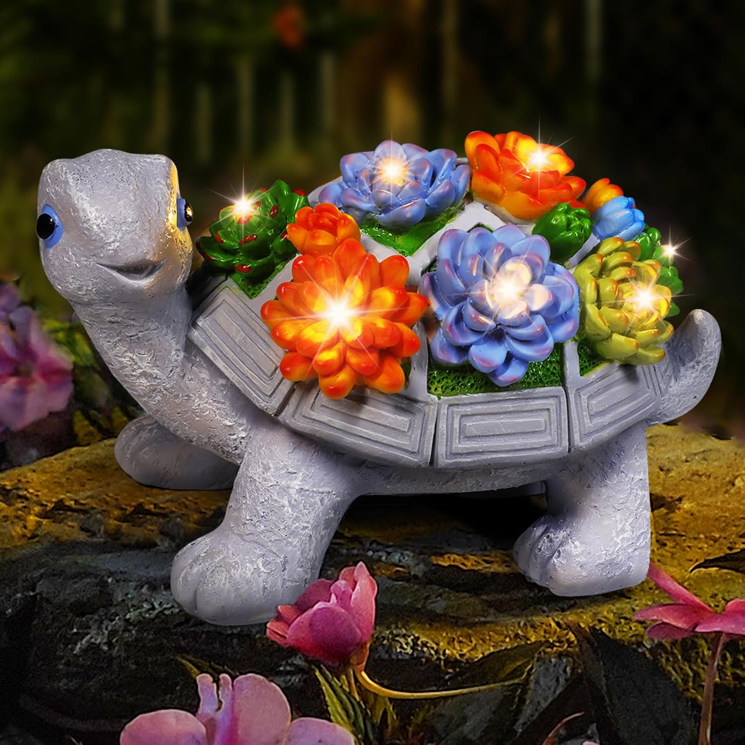 Eletorot Mum Gifts for Mothers Day, Garden Ornaments Outdoor Solar Turtle, Garde...