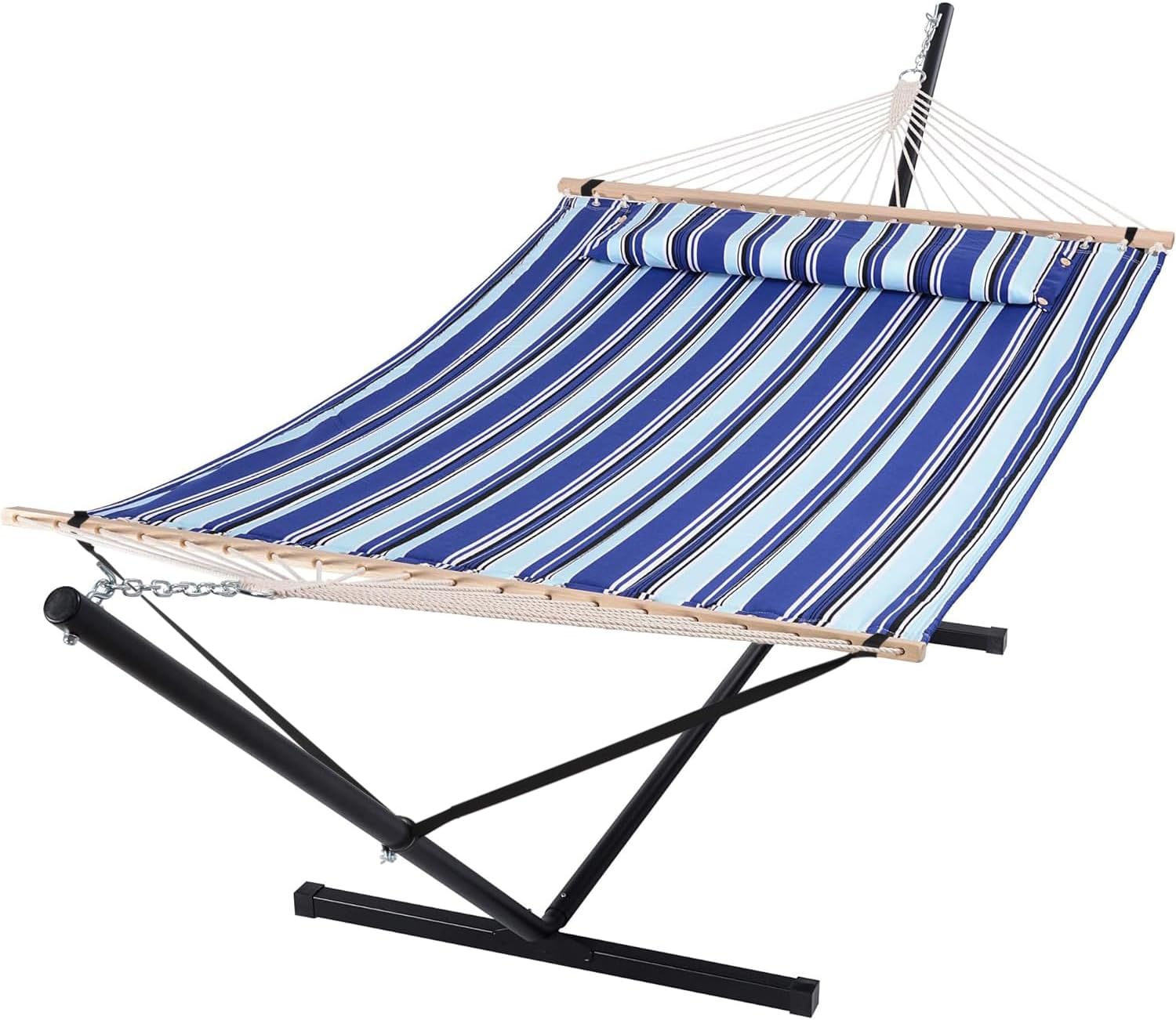 SUNCREAT Two Person Hammock with Stand Heavy Duty, Free Standing Hammocks Outdoo...