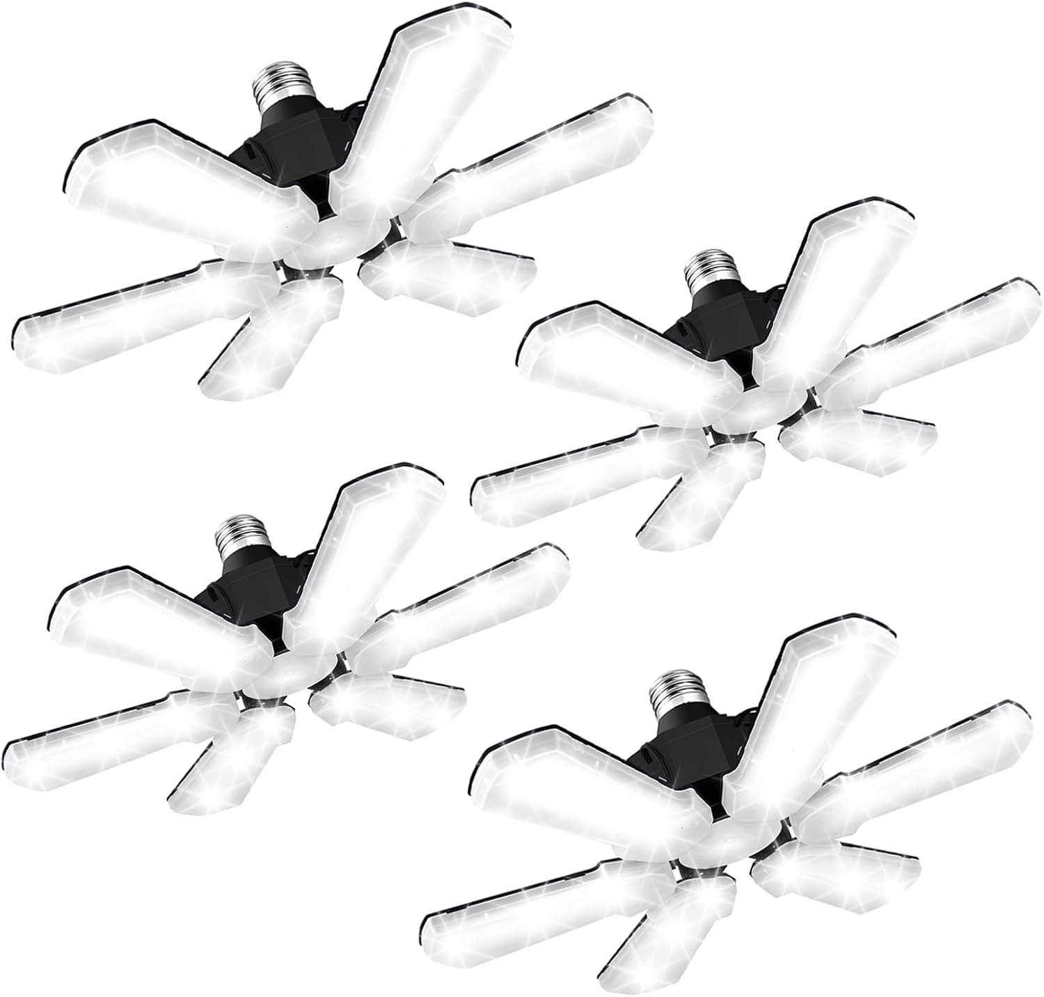 TANBABY Upgrade LED Garage Lights 4 Pack, Total 60000LM Deformable Garage Light...